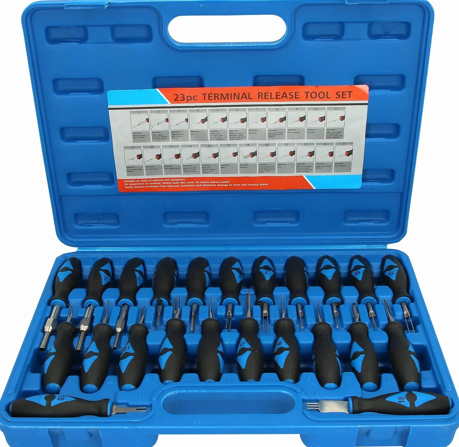 BRILLIANT TOOLS BT511100 Zestaw narzędzi do odblokowywania wtyczek, 23-szt [Powered by KS TOOLS]