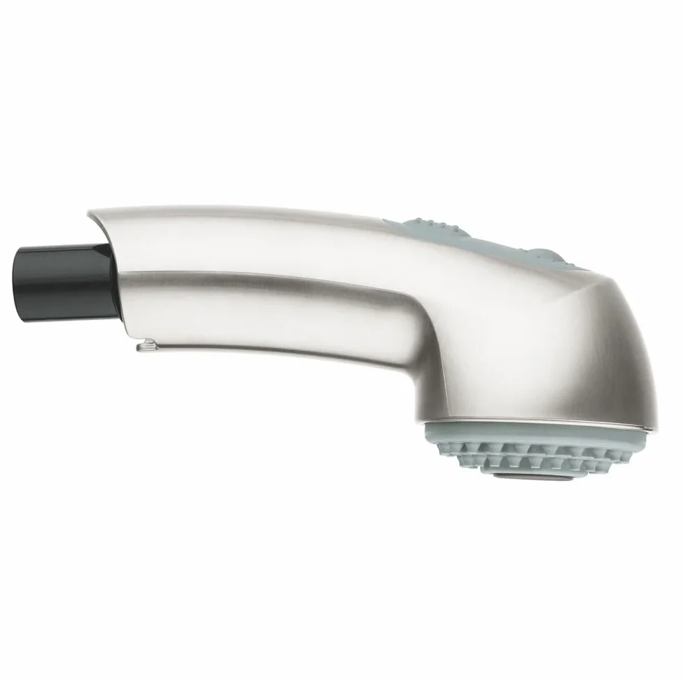 GROHE 46312SD0 słuchawka prysznicowa (przełączenie: strumień musujący/strumień natryskowy, do baterii zlewozmywakowych, automatyczne resetowanie na mysz), stal nierdzewna
