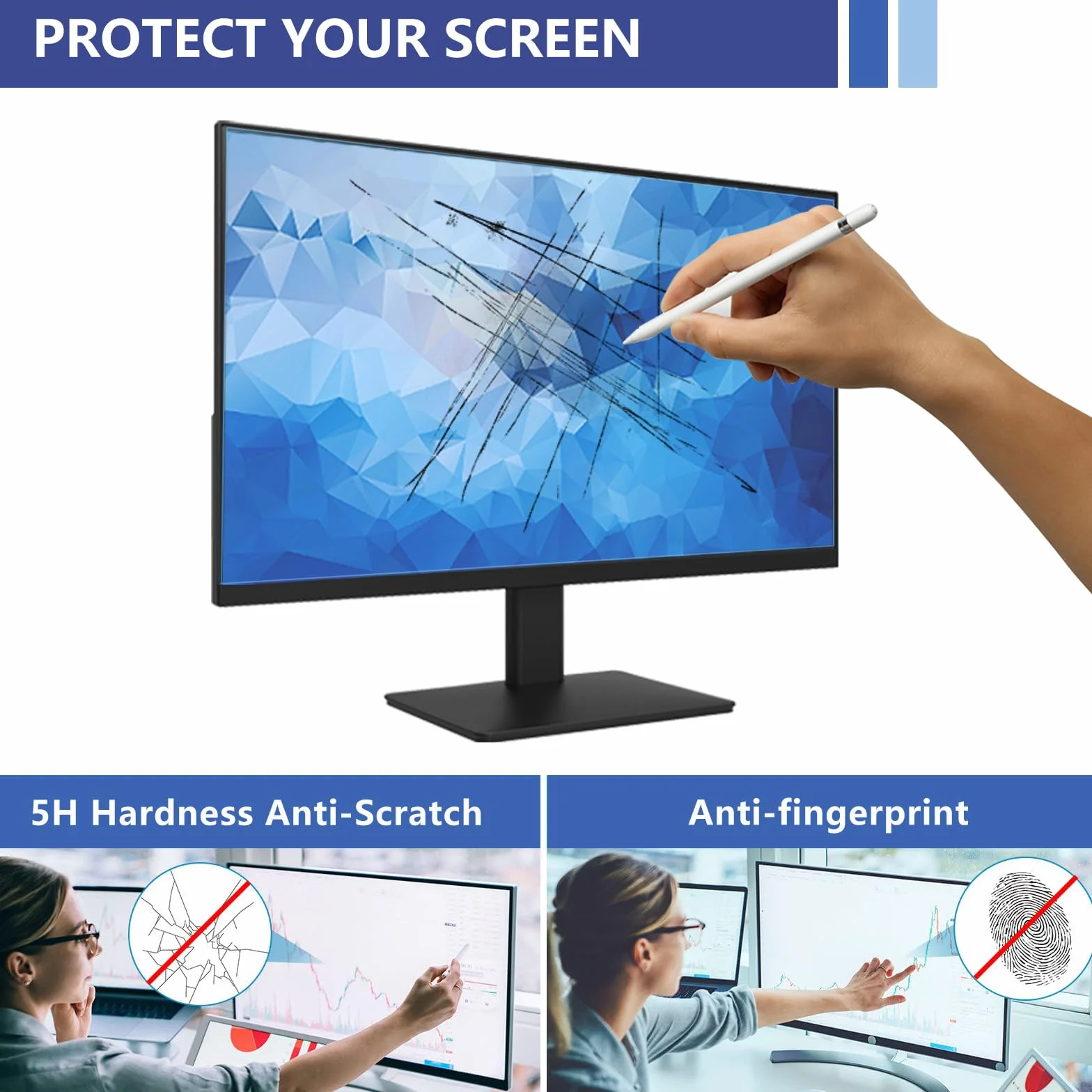 Osłona ekranu blokująca niebieskie światło 61 cm antyodblaskowa filtr do monitora 71.1