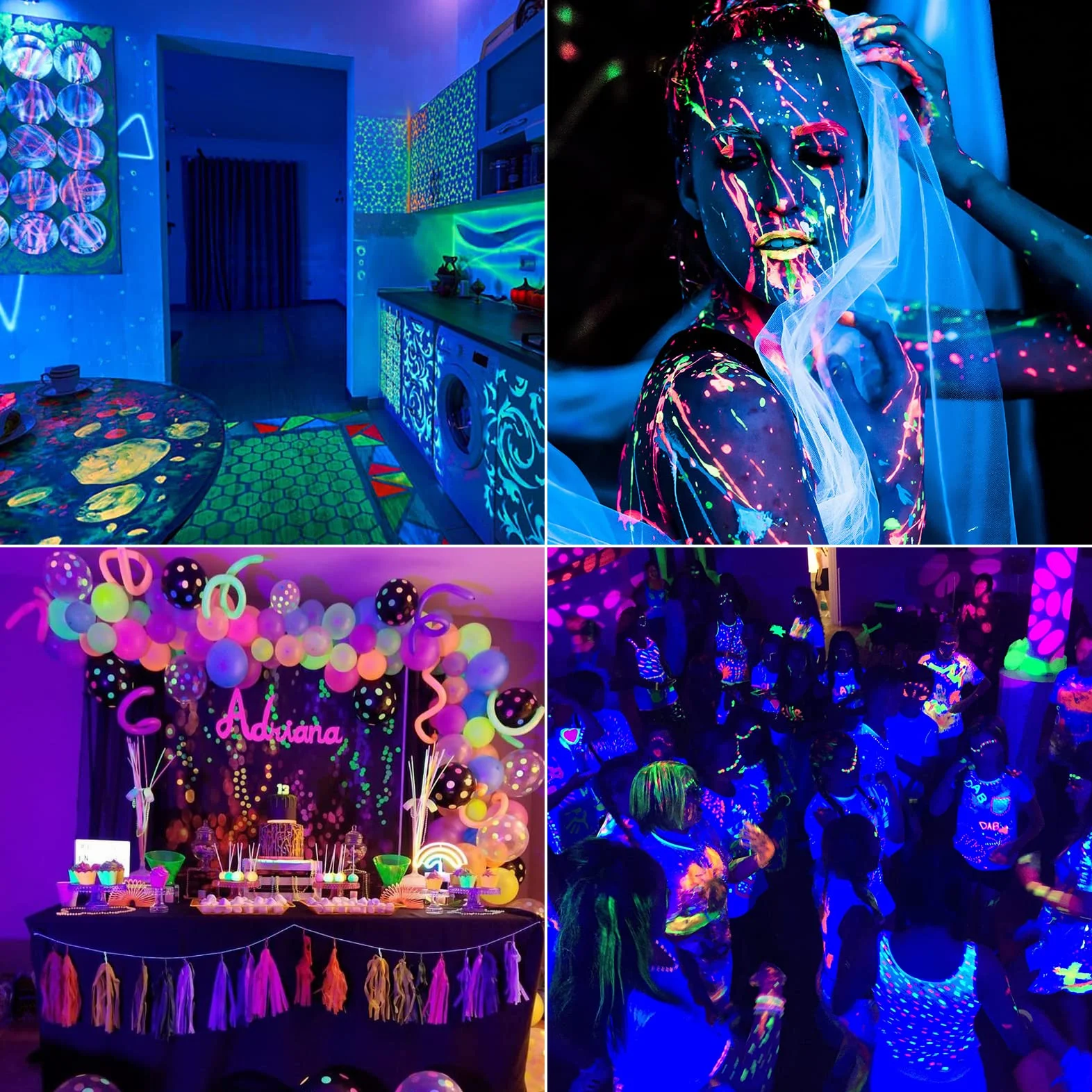 50W Blacklight LED, UV Blacklight Lamp z wtyczką i przełącznikiem, IP66 wodoodporny UV Spotlight Outdoor, Blacklight z 96 LED, UV Light Tube dla Party Fluorescent Malarstwo