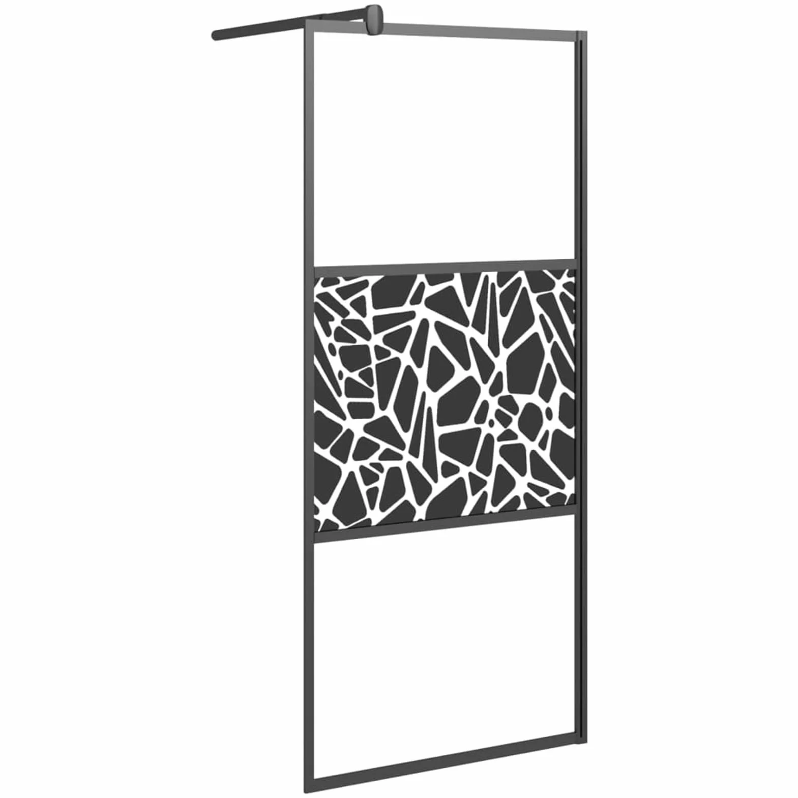 Kabina prysznicowa z matowego szkła design kamienie czarne 90x195 cm, parawan do wanny, parawan prysznicowy, kabina prysznicowa, parawan łazienkowy