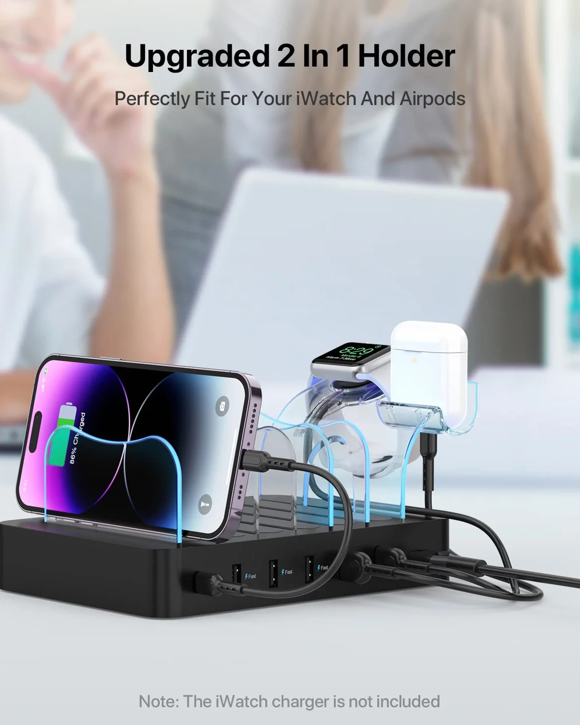 SooPii 60W 6-portowa stacja ładująca USB C PD 20W szybkie ładowanie