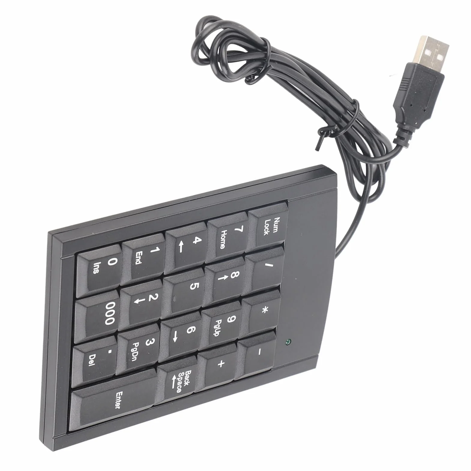 Przewodowa klawiatura numeryczna mini USB 19-klawiszowa czarna do laptopa PC