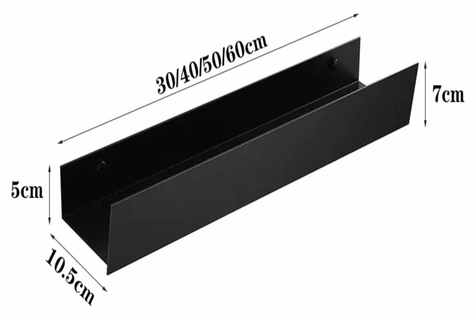 Półki prysznicowe, Półka ścienna do łazienki, Półka prysznicowa aluminiowa bez wiercenia, Nowoczesny minimalizm, Matowy stojak prysznicowy do łazienki i kuchni(Black,60CM)