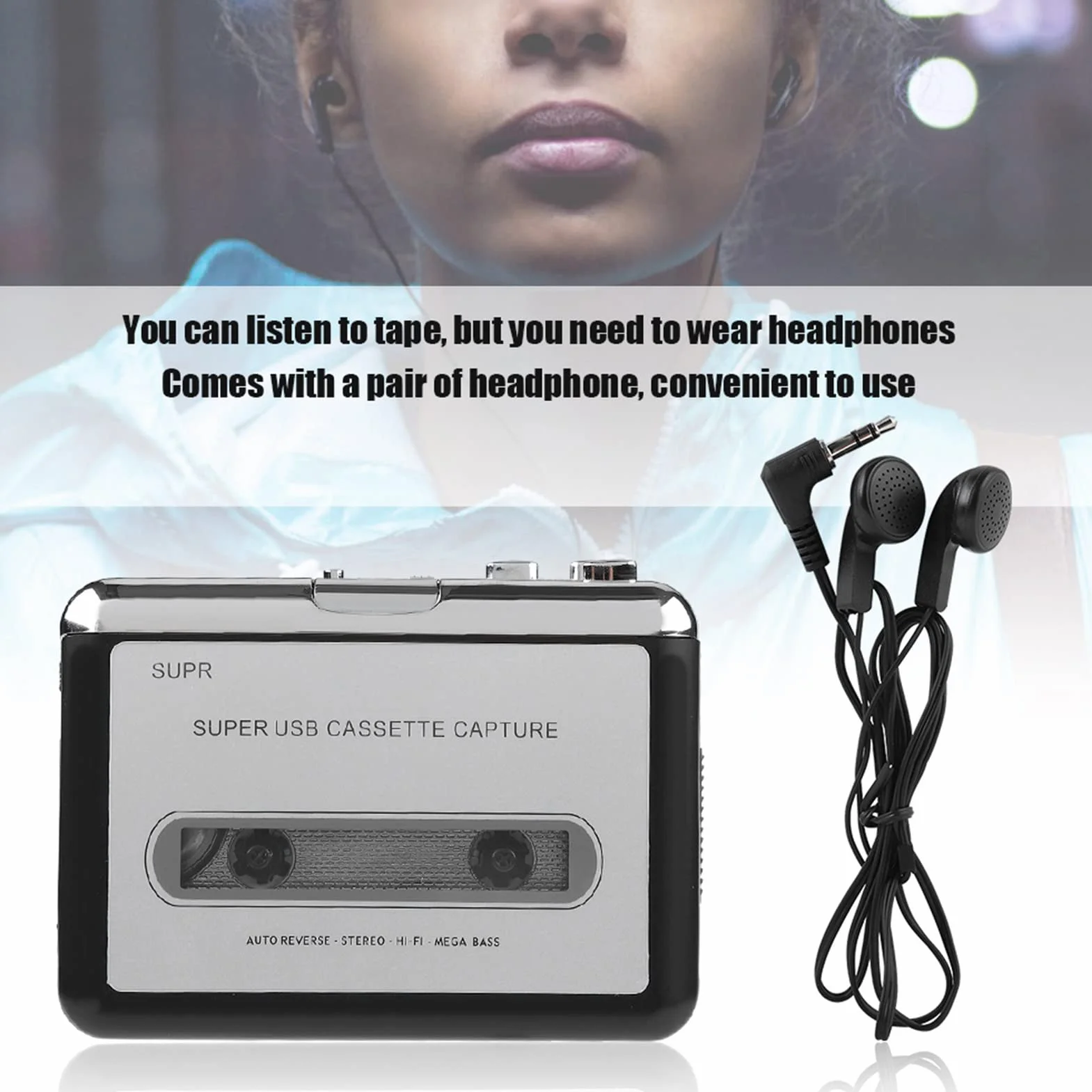 Konwerter Kasety na MP3, Konwerter Muzyki z Magnetofonu, Przenośny Przenośny Odtwarzacz Kasetowy, Konwerter Magnetofonu Kasetowego, Konwerter ze Słuchawkami na, CD