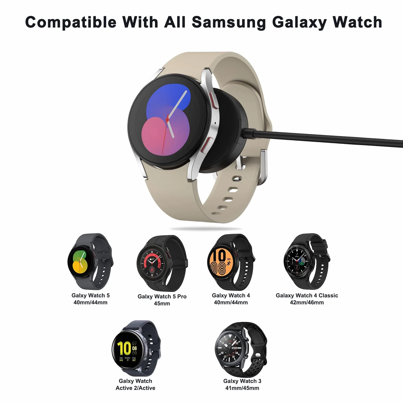 Ładowarka USB do Samsung Galaxy Watch 7, 6, 5, 4, 3, Ultra/SE (50 cm)