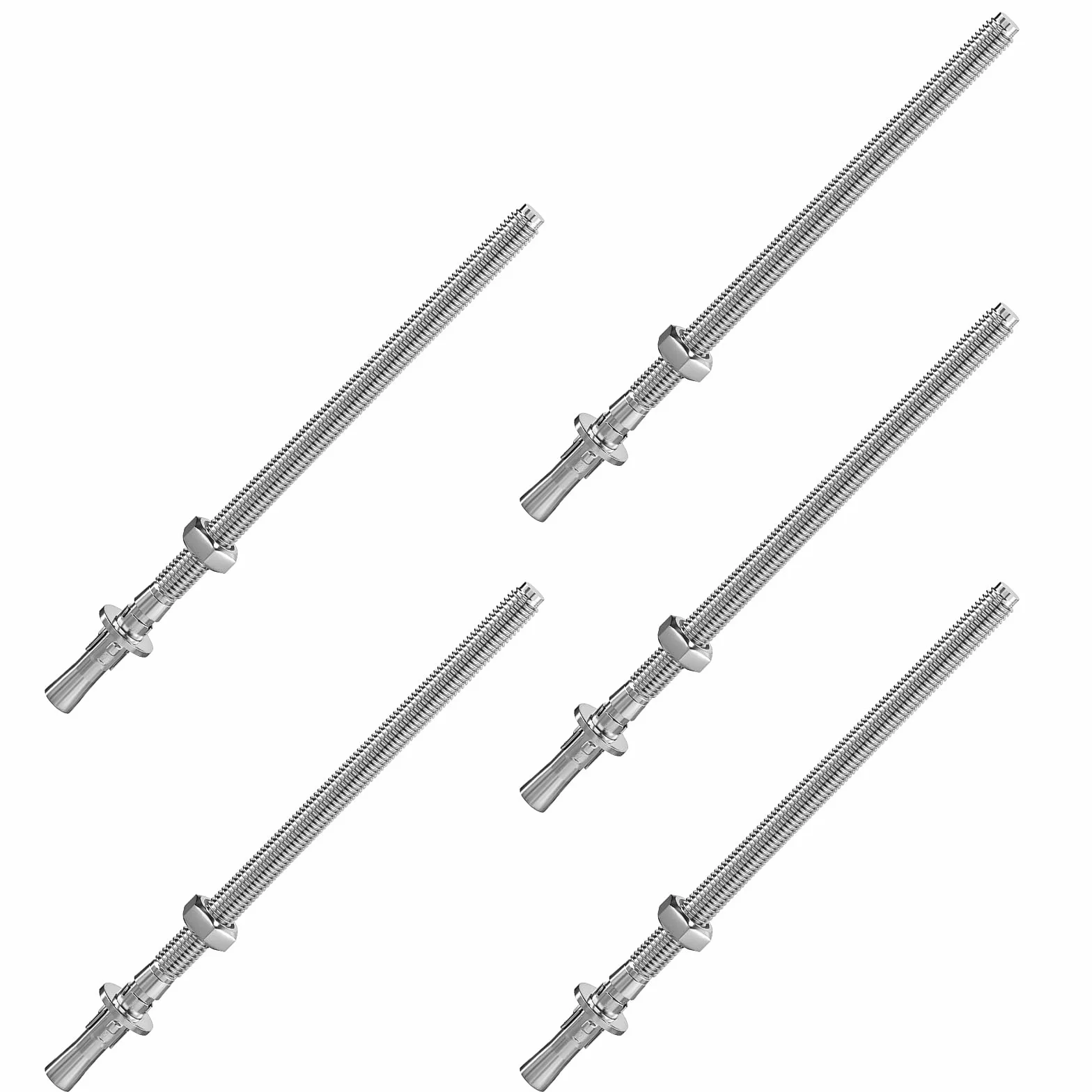 ORTAVA Kotwa do dużych obciążeń M6 x 120 mm, kotwa śrubowa o dużej wytrzymałości, ze stali nierdzewnej A2V2, kotwa udarowa M6 do maszyn, poręczy, 5 sztuk
