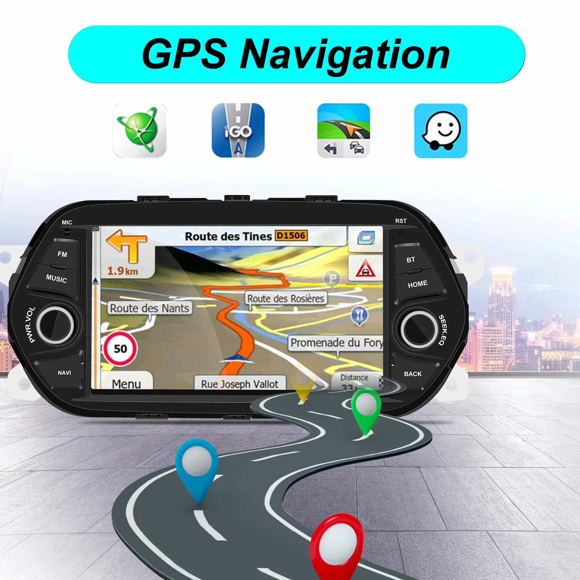 Android 13 Autoradio GPS Navigator 8-rdzeniowy Bluetooth 7-calowy ekran dotykowy bezprzewodowy CarPlay Android Auto DAB+ WiFi RDS OBD2 4G 64GB ROM dla FIAT EGEA TIPO 2015-2017