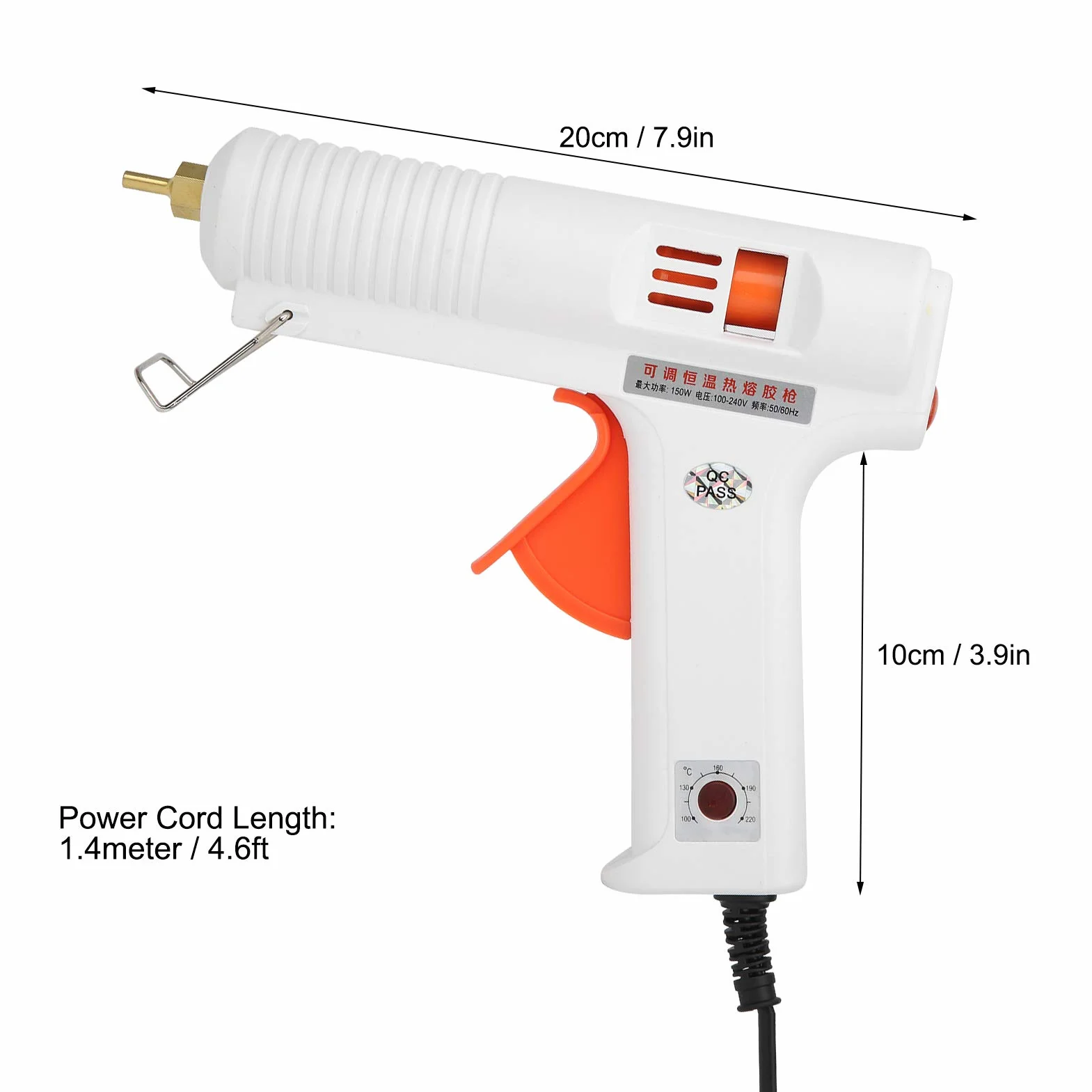Bezprzewodowy Pistolet do Klejenia na Gorąco, 150 W AC, 100–240 V, Regulowana Stała Temperatura, Klejenie Delikatnych Tkanin, Drewna i Metali, Pistolet do Klejenia na Gorąco do