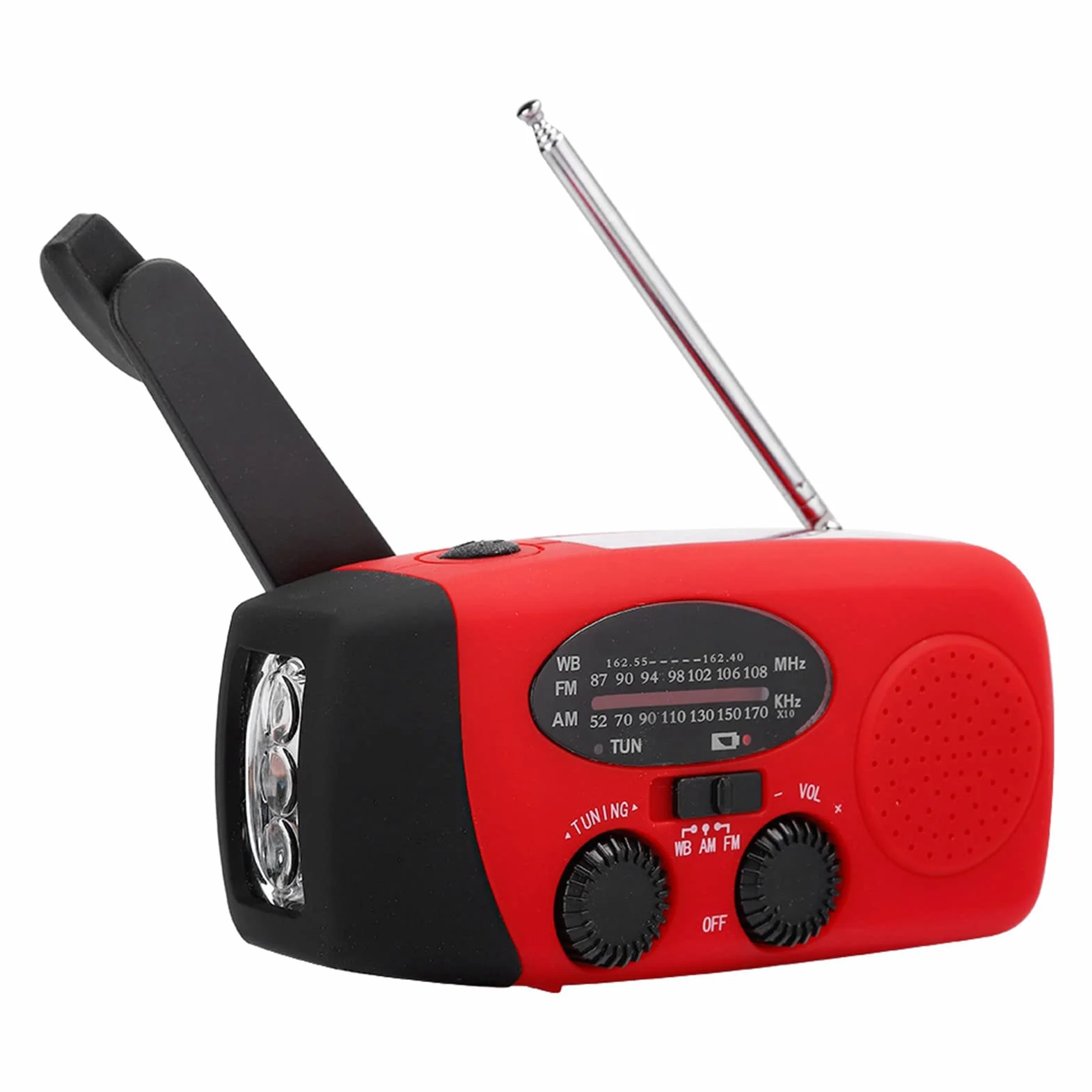 Solar Hand Crank Radio z NOAA Pogodowe Alert AM FM NOAA Multi-Pasme Odbiornik, ładowarka Telefoniczna USB