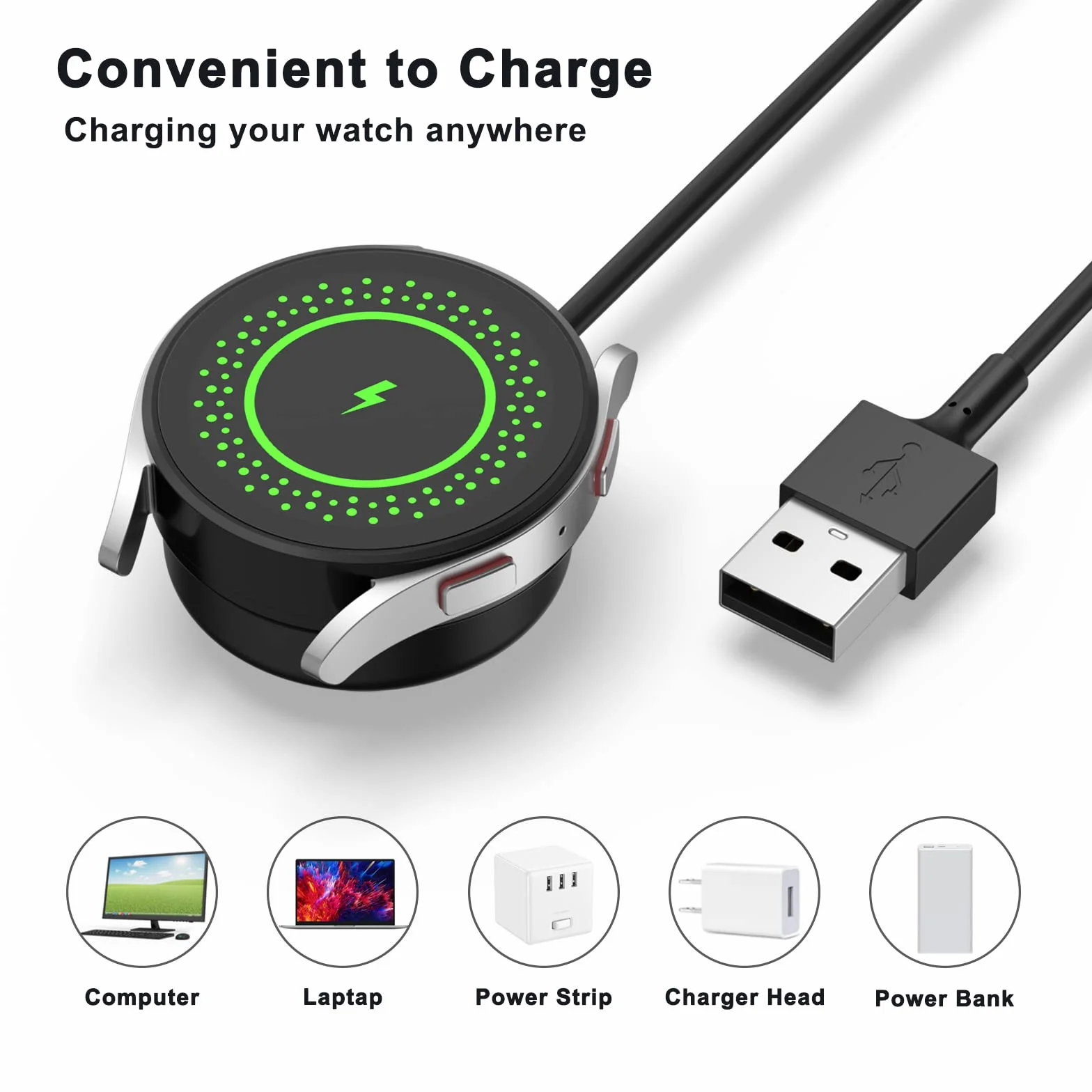 Ładowarka USB do Samsung Galaxy Watch 7, 6, 5, 4, 3, Ultra/SE (50 cm)