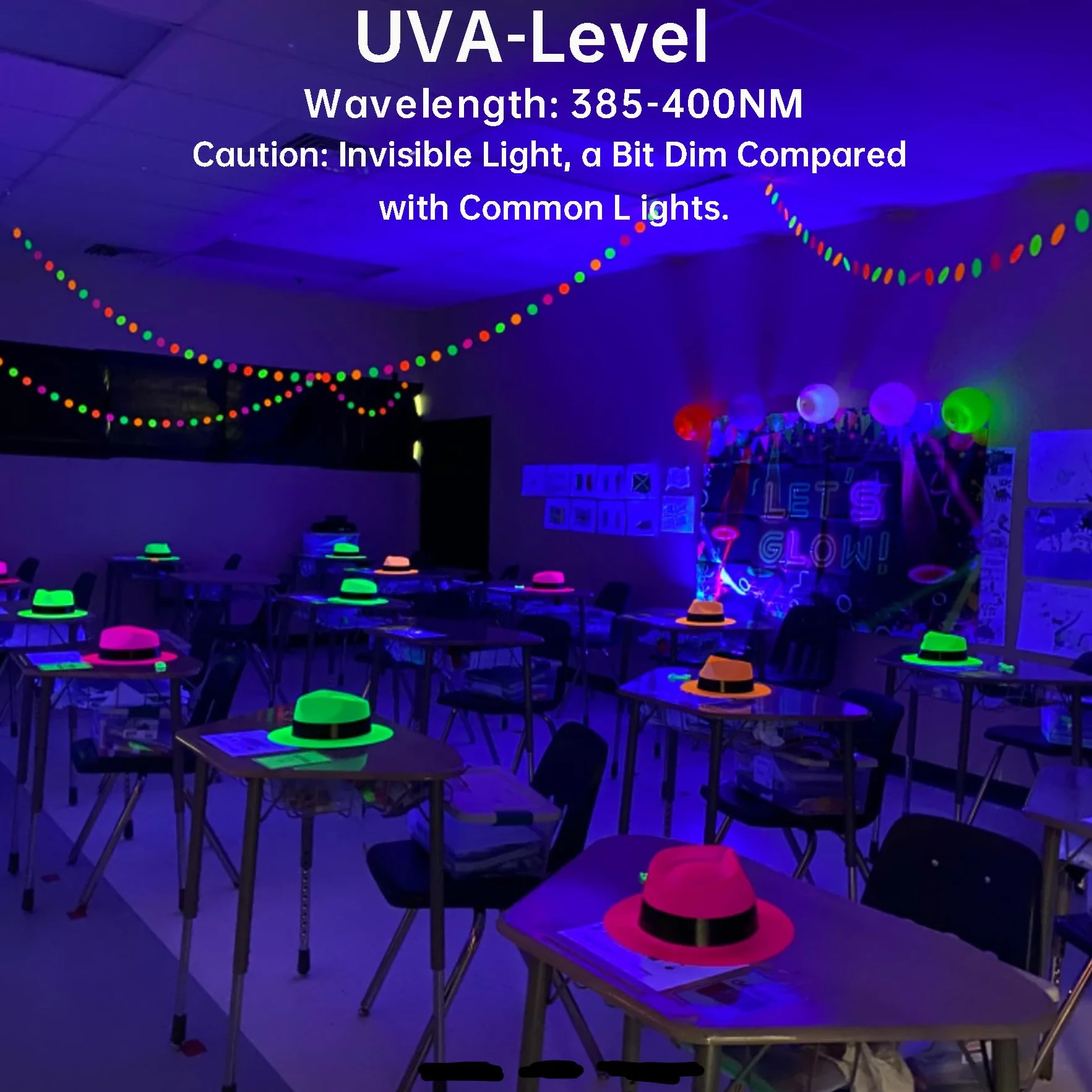 LED Black UV Light 50W, Waterproof IP66 LED Reflector 385-400 NM for Party, Halloween, Body Painting, Birthday Celebration