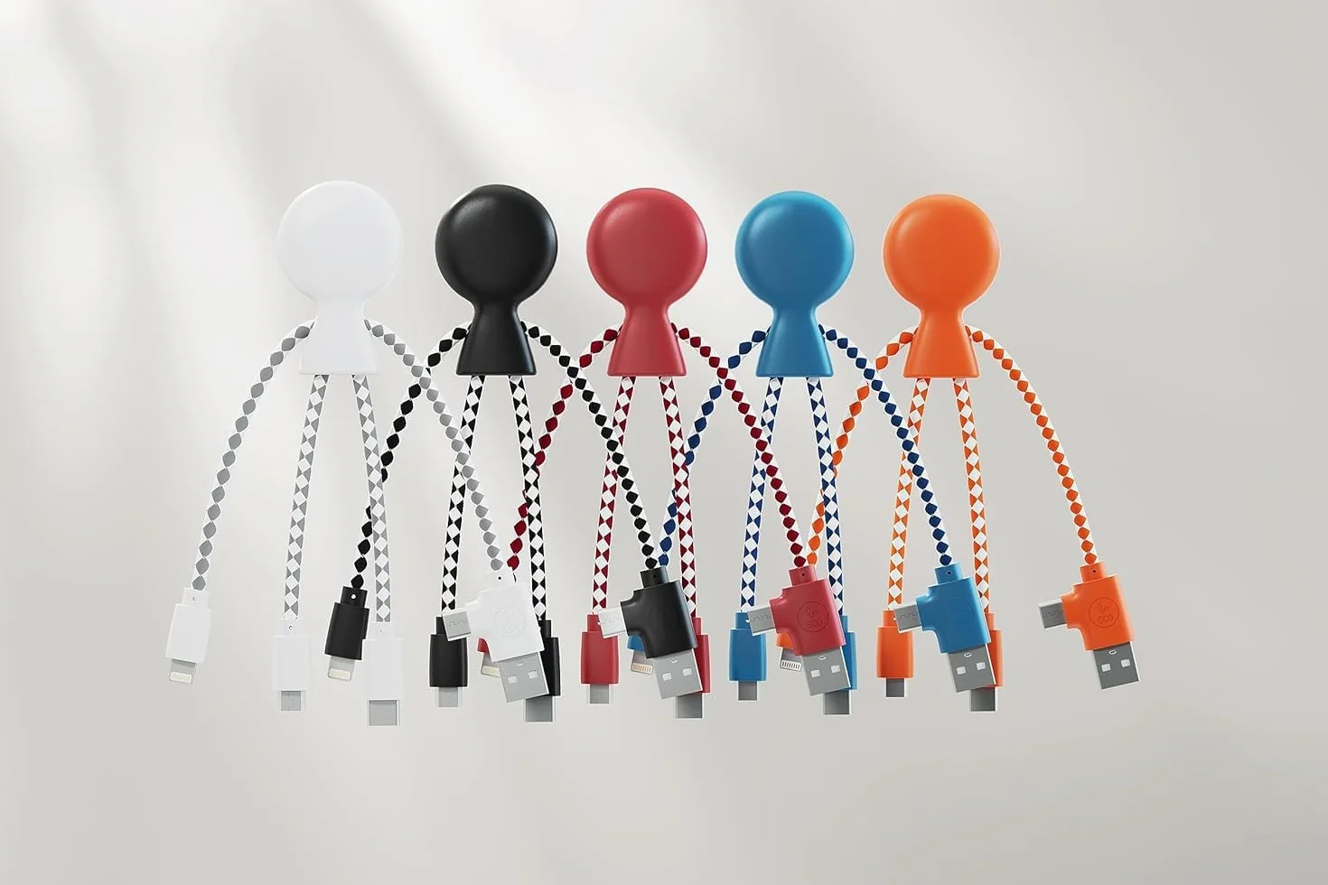 Xoopar Multi USB Mr Bio 4 w 1 Kabel USB - Ekologiczny biodegradowalny uniwersalna ładowarka do smartfona (czerwony)