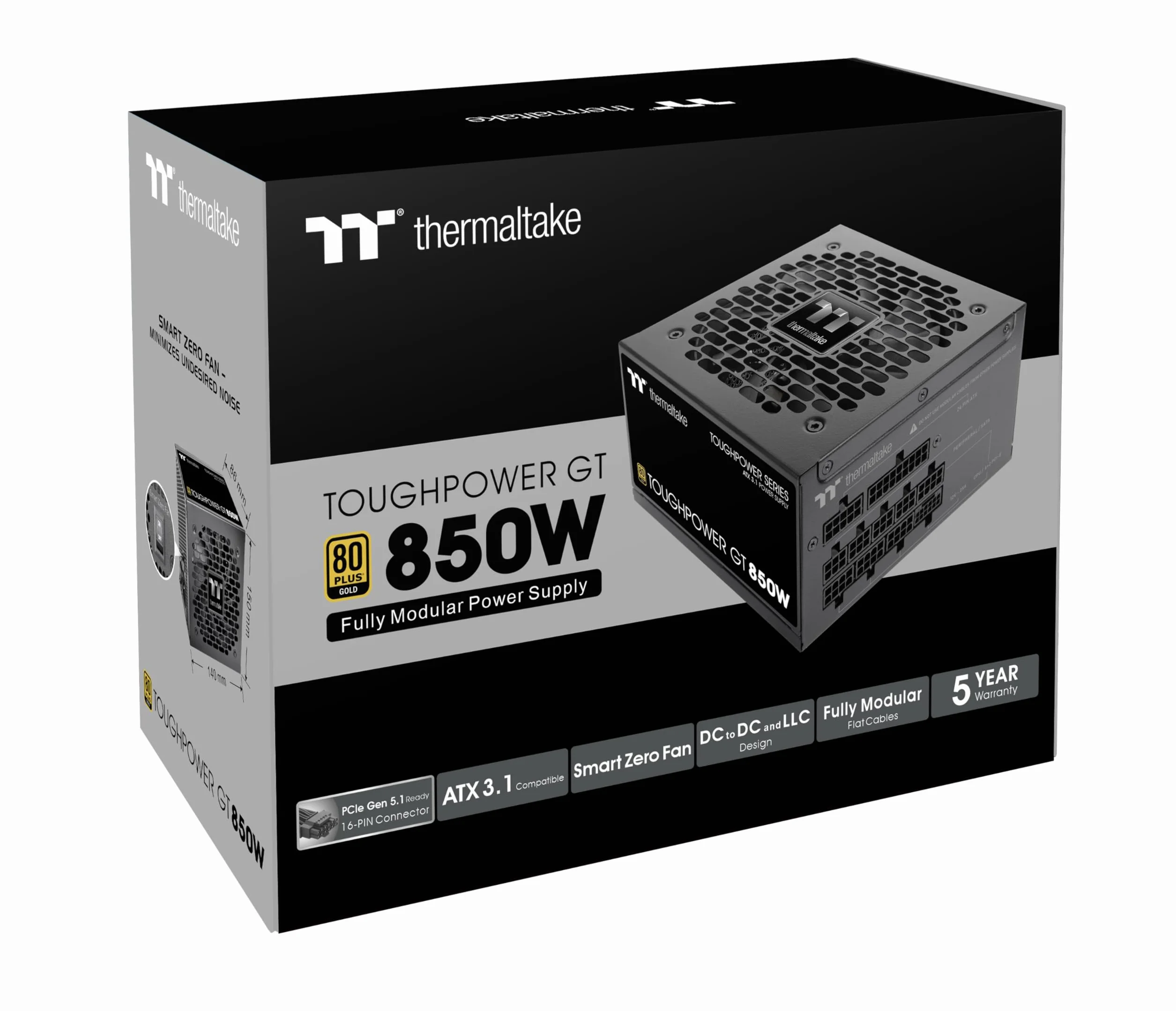 Thermaltake Toughpower GT 850W ATX 3.1 PCIe 5.1 80+ Gold Modular zasilacz