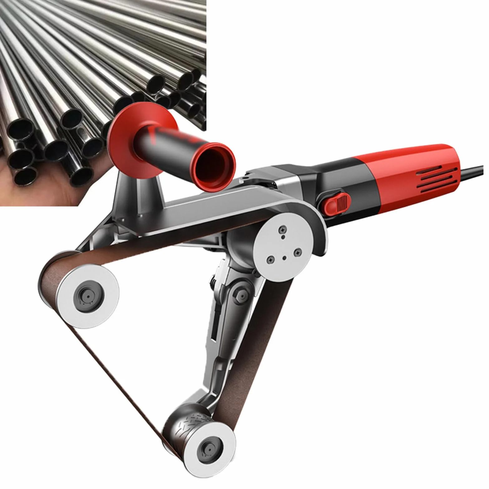 Polerka Do Rur, Szlifierka Do Rur Ze Stali Nierdzewnej Z 6 Regulowanymi PręDkośCiami, Szlifierka Do Plastiku, Aluminium, żElaza, Stali, Metalu, Polerowanie 3-wheelpolishingmachine