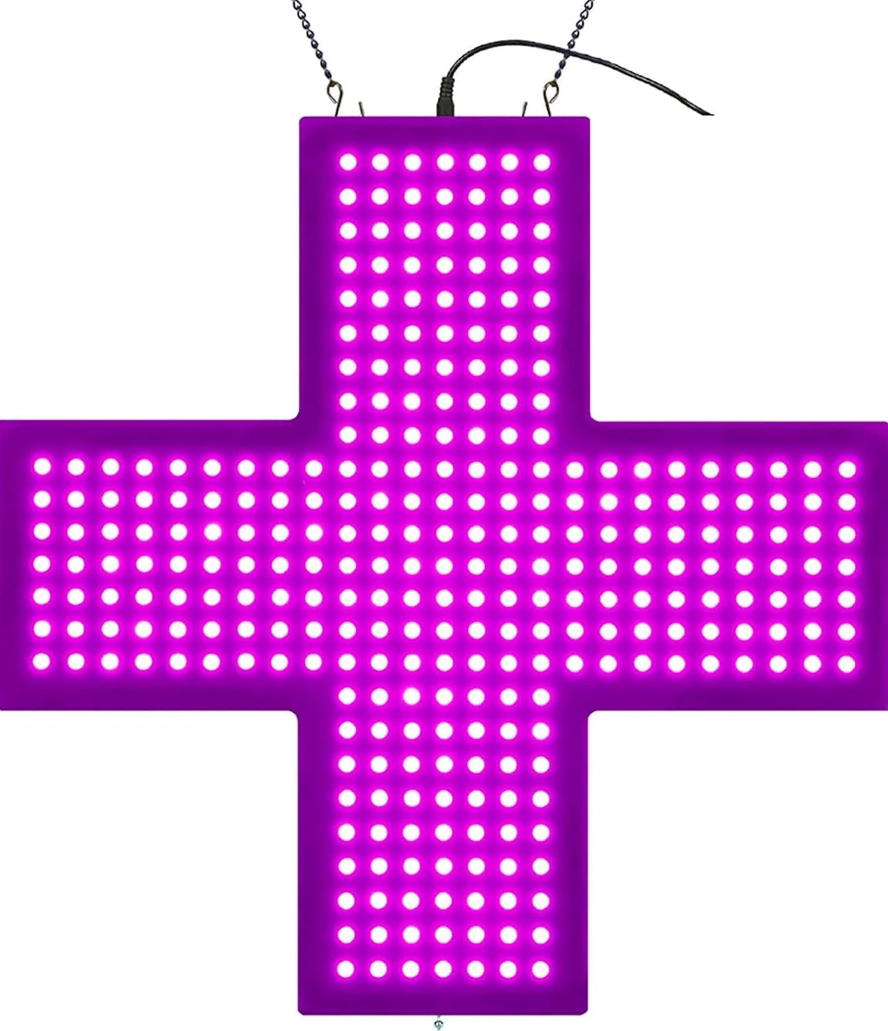19-calowy Medyczny Znak Krzyża LED Z 3 Trybami Łańcuszka Ciągnącego | Ultra jasny 19-calowy LED krzyż apteczny z 3 trybami, przełącznik pociągany, łańcuszek wiszący(Purple)