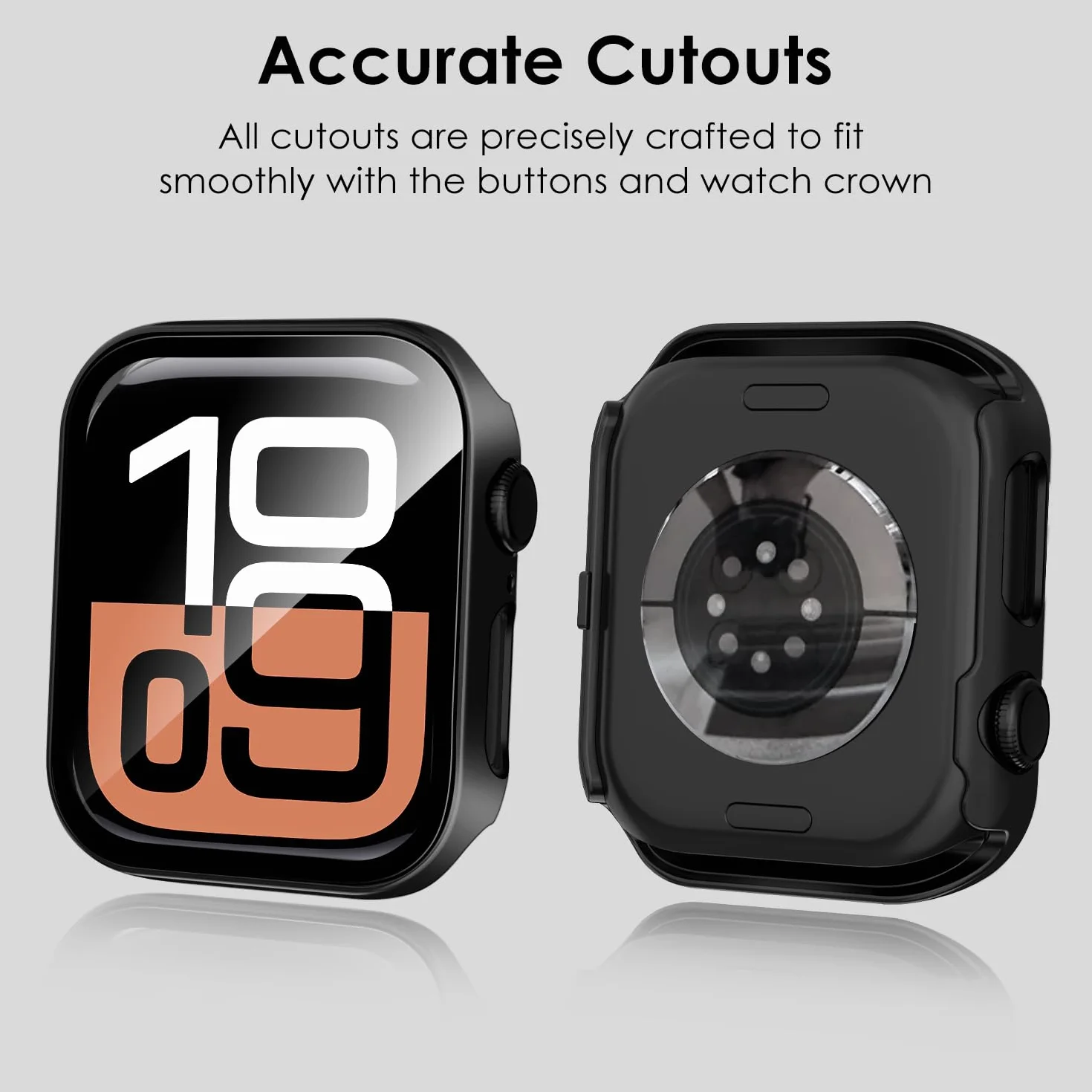 ivoler 3-pak twardych etui PC z osłoną ekranu do Apple Watch Series 10 46 mm (2024), ultracienkie ochronne, 2 przezroczyste + 1 czarne