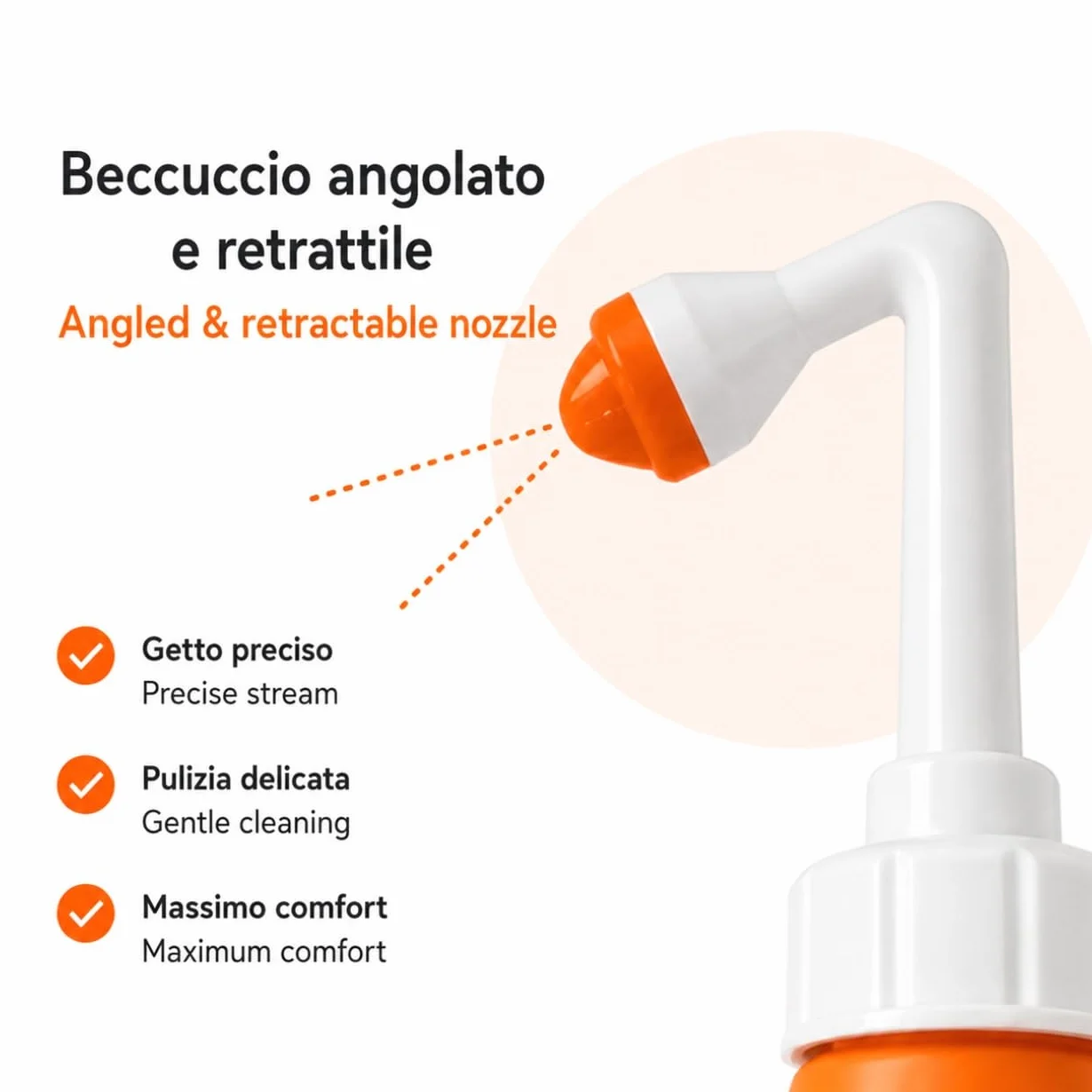Przenośny bidet | Hello Bidet Bottle | Bidet podróżny i torba | Spray do higieny intymnej | Idealny również dla dzieci i higieny kobiet | z etui | 400ml