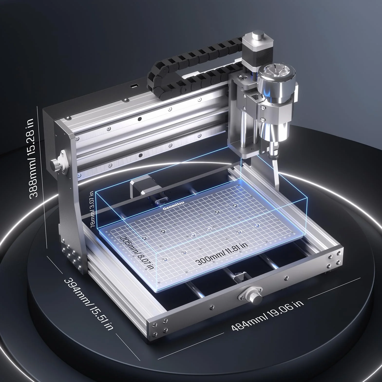 Genmitsu 3020-PRO MAX V2 Frezarka CNC do rzeźbienia metalu i innych, kontroler offline GRBL z wyłącznikami krańcowymi i zatrzymaniem awaryjnym, efektywny obszar roboczy XYZ 300 x 205 x 78 mm
