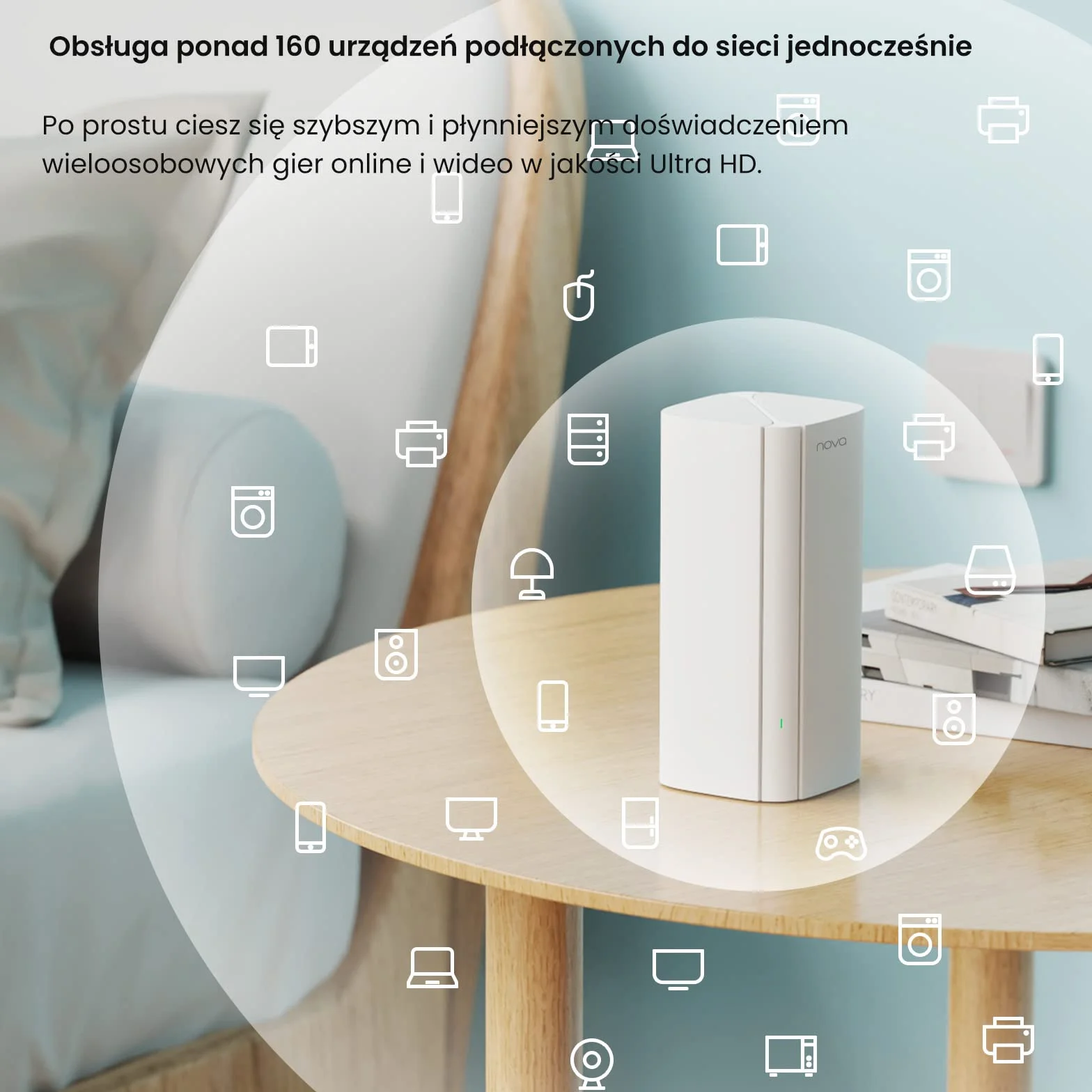 Tenda Nova MX12-3 AX3000 Mesh Wi-Fi 6 System, zasięg 650m², Quad-Core 1,7 GHz, Gigabit LAN, 3-Pack