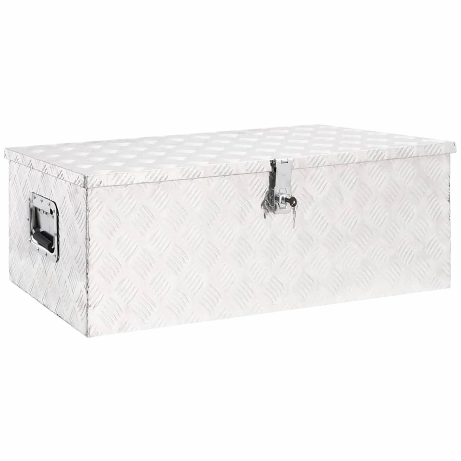 ShGaxin Aluminiowa skrzynka narzędziowa, metalowa skrzynka narzędziowa, skrzynka narzędziowa, aluminiowa obudowa, srebro 90x47x33,5 cm