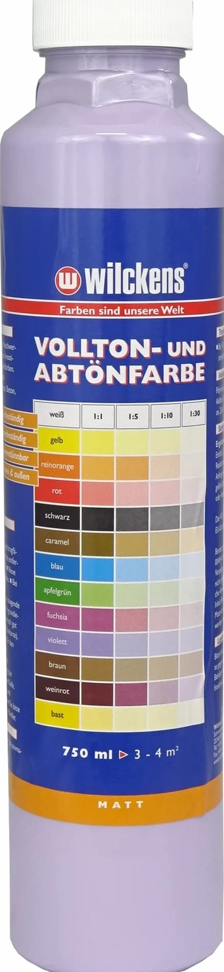 Wysokiej jakości farba ścierna – jednolity kolor / 750 ml / matowy – 14 kolorów do wyboru (fioletowa)