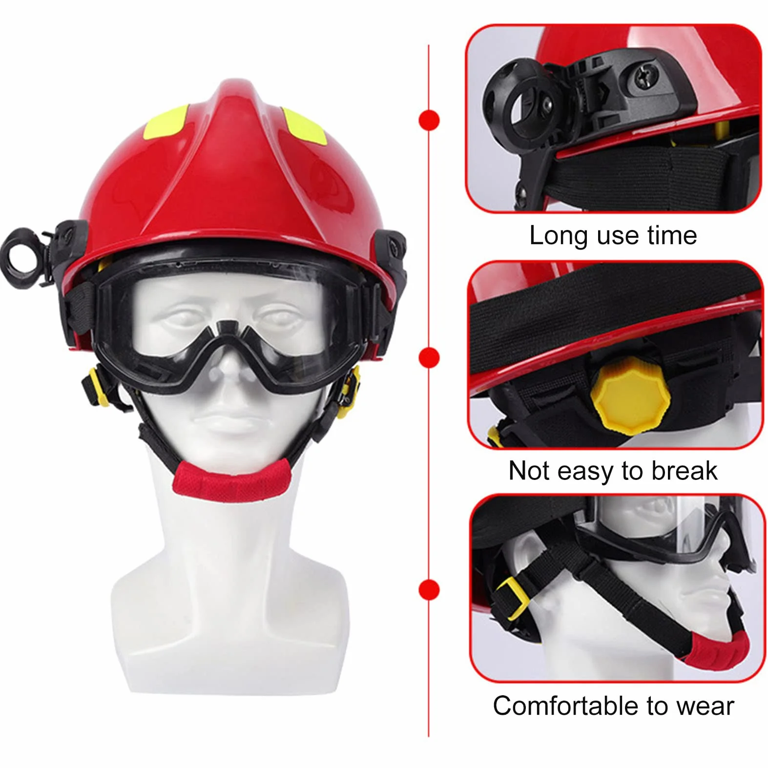 Regulowany hełm ochronny Kask ratunkowy, Kask ratunkowy ratunkowy po trzęsieniu ziemi Kask ochronny głowy, Kask przeciwuderzeniowy z lampą czołową i goglami