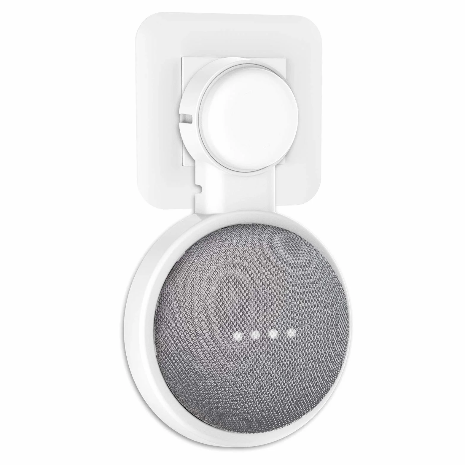 PlusAcc Uchwyt ścienny do Google Nest Mini Home Mini z zarządzaniem kablami biały