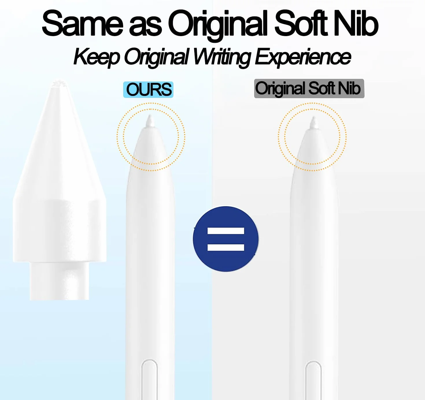 3 szt. oryginalnych wymiennych miękkich końcówek do Samsung S Pen Galaxy Tab S6 Lite/S10 Lite/S10 FE/S10 FE+ Plus/S10 Ultra/S10+ Plus/S9 FE+ Plus/S9 FE/S9/S9 Ultra/S8/S7 FE, białe