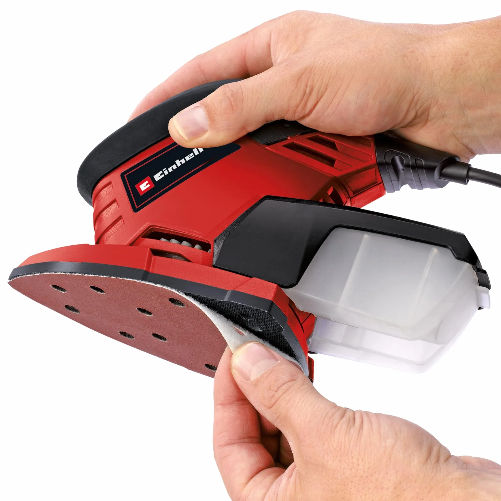 Einhell Wielofunkcyjna szlifierka TE-OS 1320 (130 W, Ø obwodu rezonansowego 2 mm, powierzchnia szlifowania 150 x 150 x 100 mm, pojemnik na kurz, w tym 3x papier ścierny)