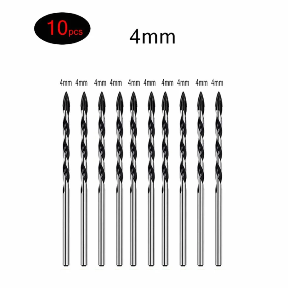 3-12mm trójkątne wiertła ze stopu metali ze stali wolframowej do porcelanowa płytka ceramiczna, beton, cegła, szkło, plastik i drewno, 10p 4mm