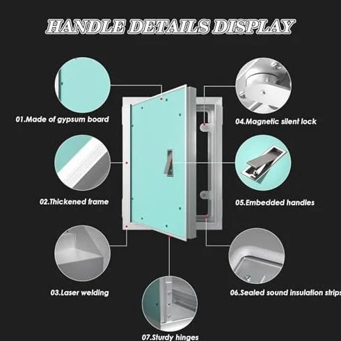 Malowany panel dostępu do płyt kartonowo-gipsowych – ukryty właz inspekcyjny do drzwi instalacyjnych pasuje do ściany i sufitu (450 x 650 mm) – idealny do montażu płyt gipsowo-kartonowych