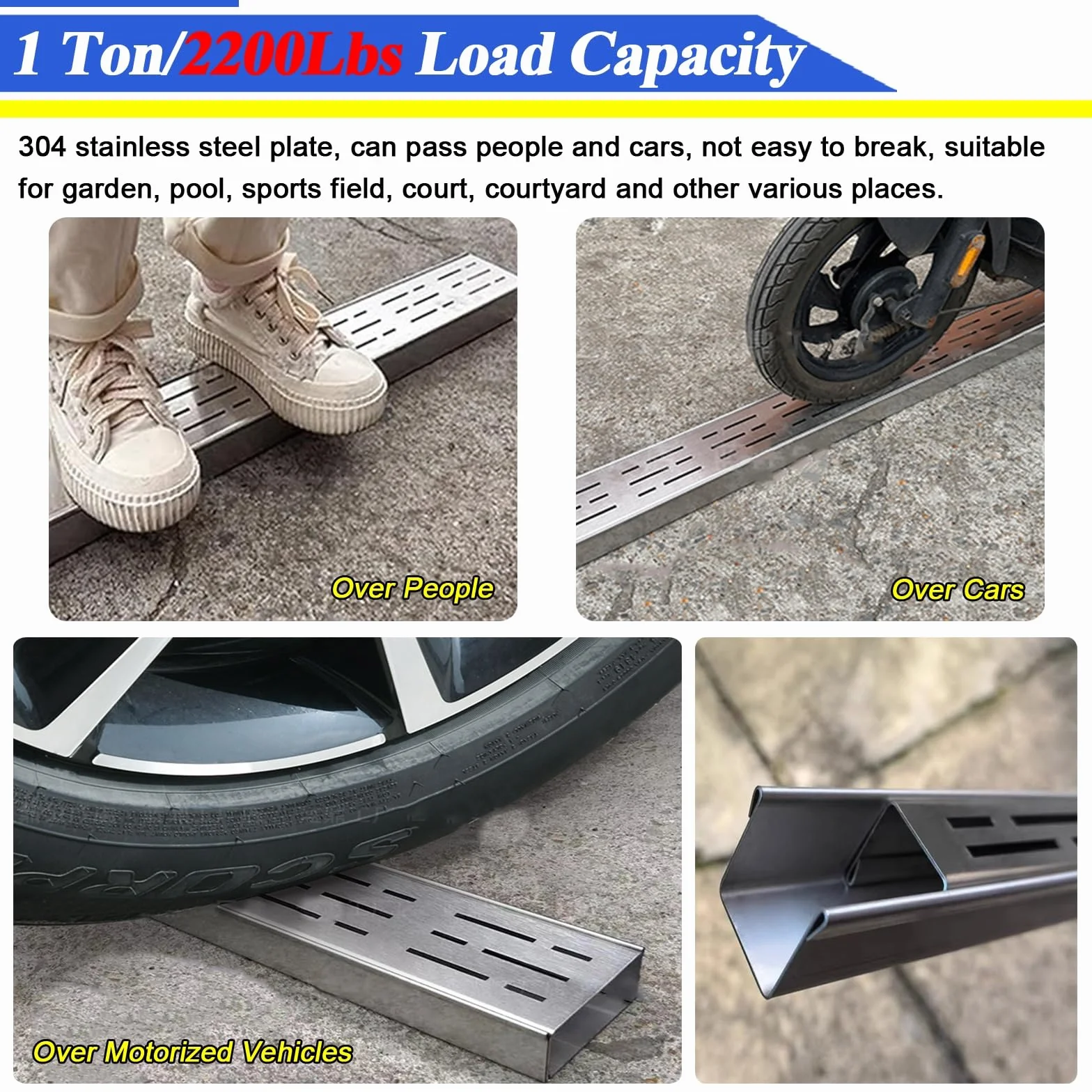 Slimline304 odpływ ze stali nierdzewnej 3,5 cm i 5 cm niskoprofilowy ruszt do patio Ga podjazd podwórko 2 sztuki łączona woda deszczowa