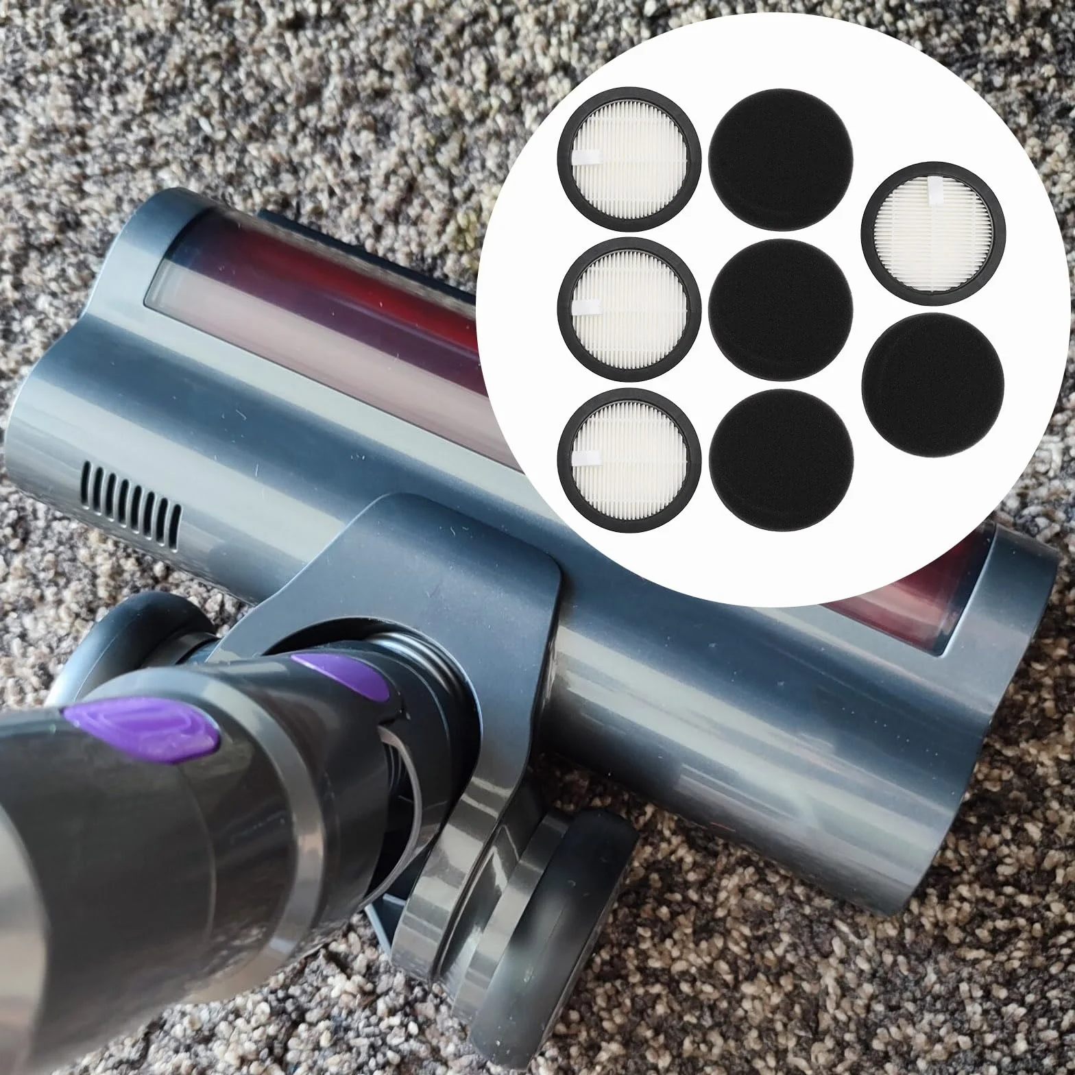 8 sztuk filtrów HEPA, zamienne dla odkurzacza akumulatorowego Laresar Elite 3, zawiera 4 filtry, 4 gąbki