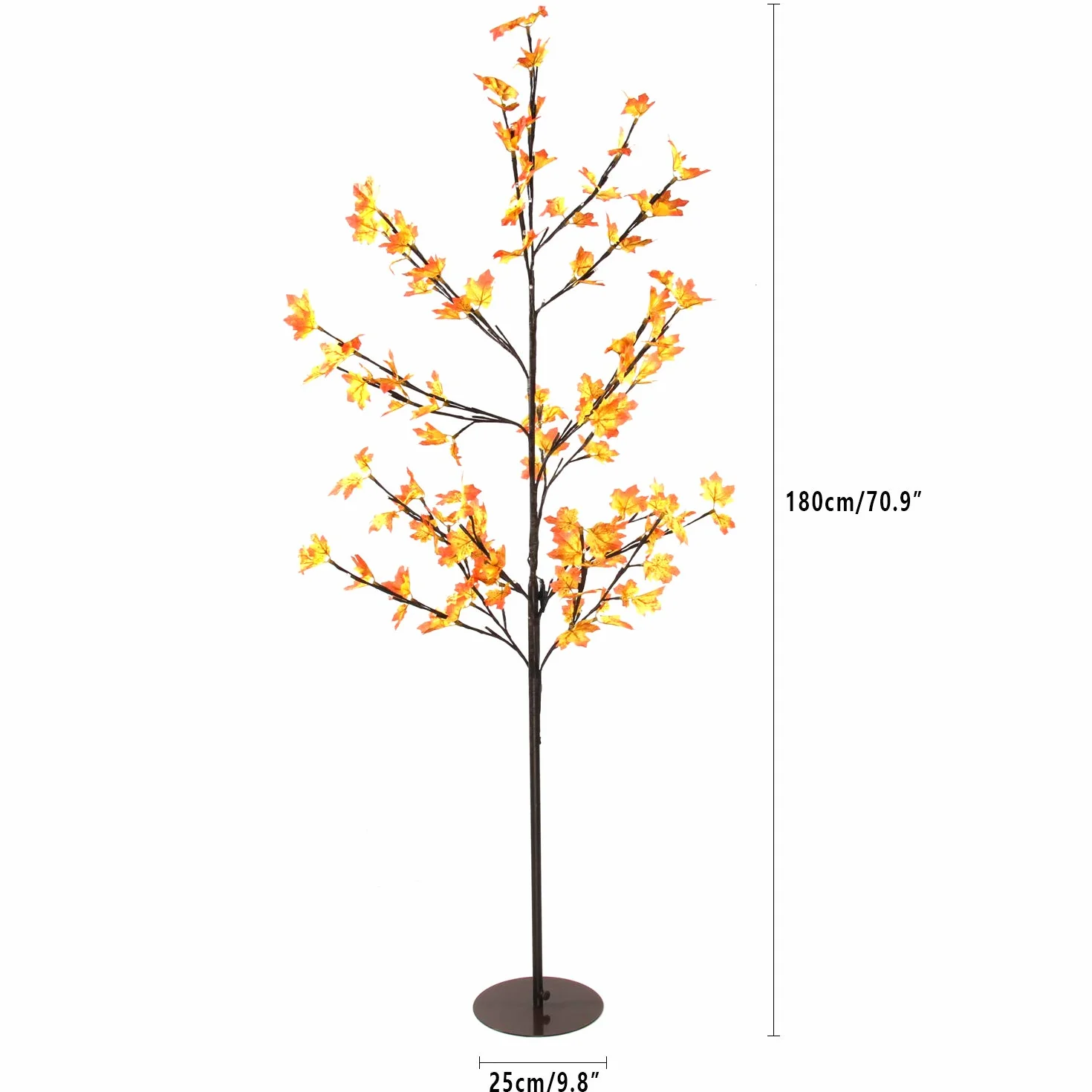 CCLIFE CushHom Cushom drzewko świetlne LED, do użytku wewnątrz i na zewnątrz, dekoracja LED, liść klonu, ciepła biel, IP44, 180 cm, 160 diod LED