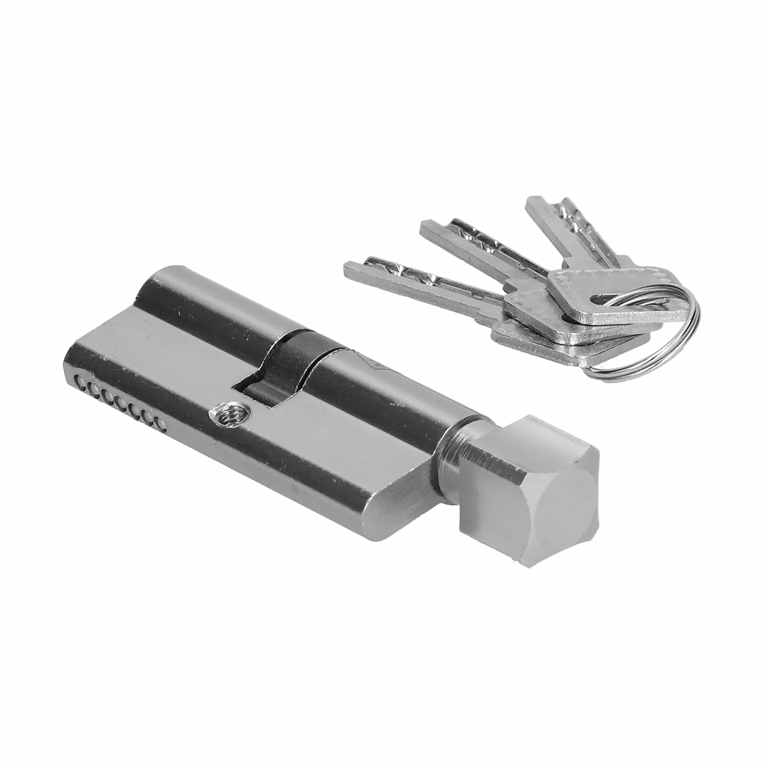 FTVOGUE Wkładka z Kluczem, Zamek ze Stopu Aluminium i żelaza z Polerowanym Wykończeniem, Trwały rdzeń Zamka Wewnętrznego do Drzwi o średnicy 35–50 Mm, w Zestawie 3 Klucze