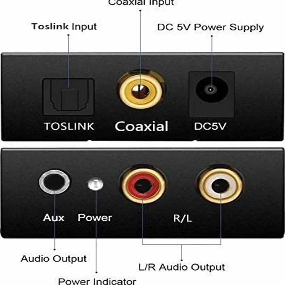 Winkin Konwerter DAC cyfrowy na analogowy konwerter audio USB Hifi zen toslink na analogowe stereo z kablem optycznym PCM/LPCM R/L 3