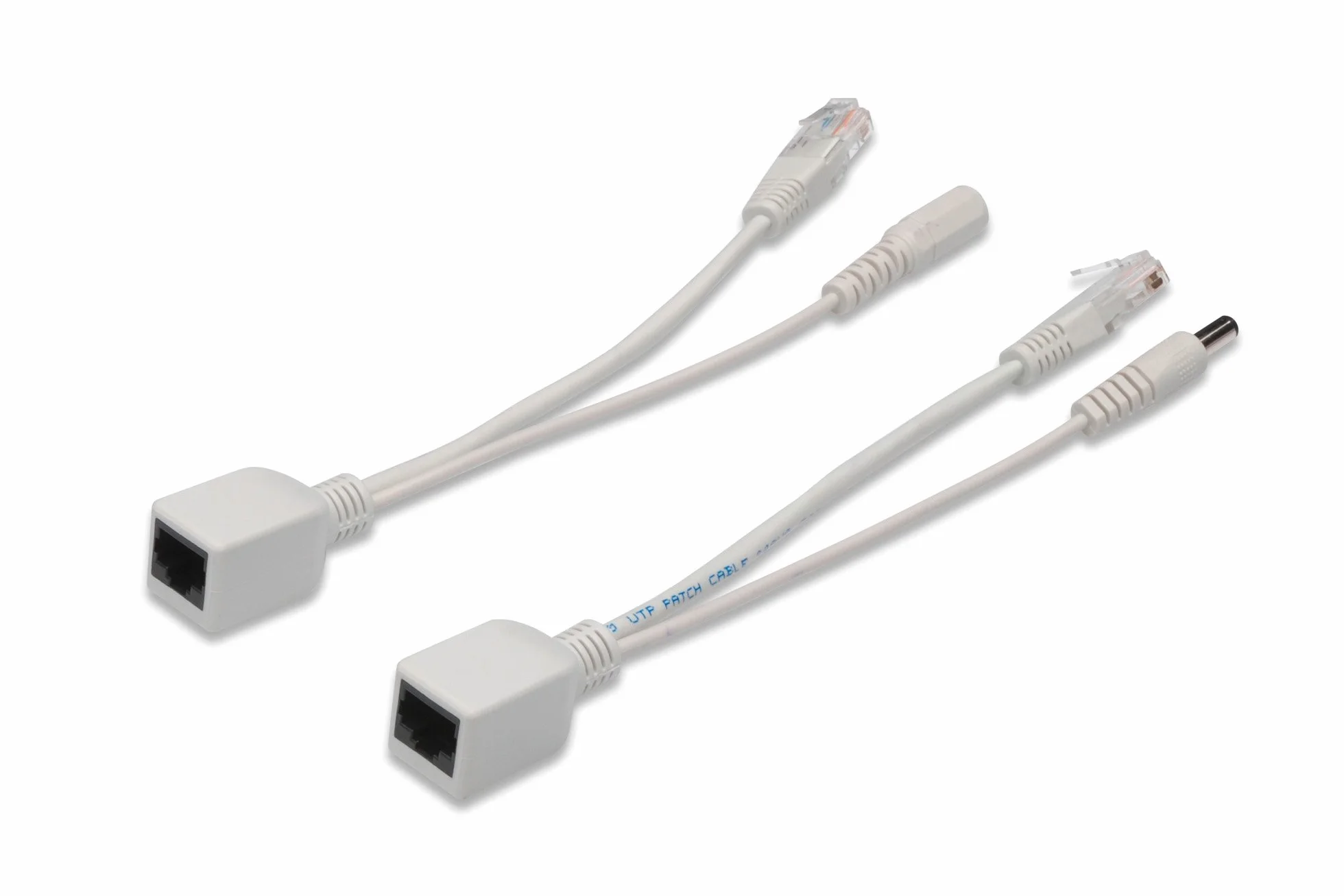 DIGITUS Pasywny kabel adaptera PoE - Fast Ethernet - Wtryskiwacz i rozdzielacz - złącze męskie i żeńskie DC 5,5 mm