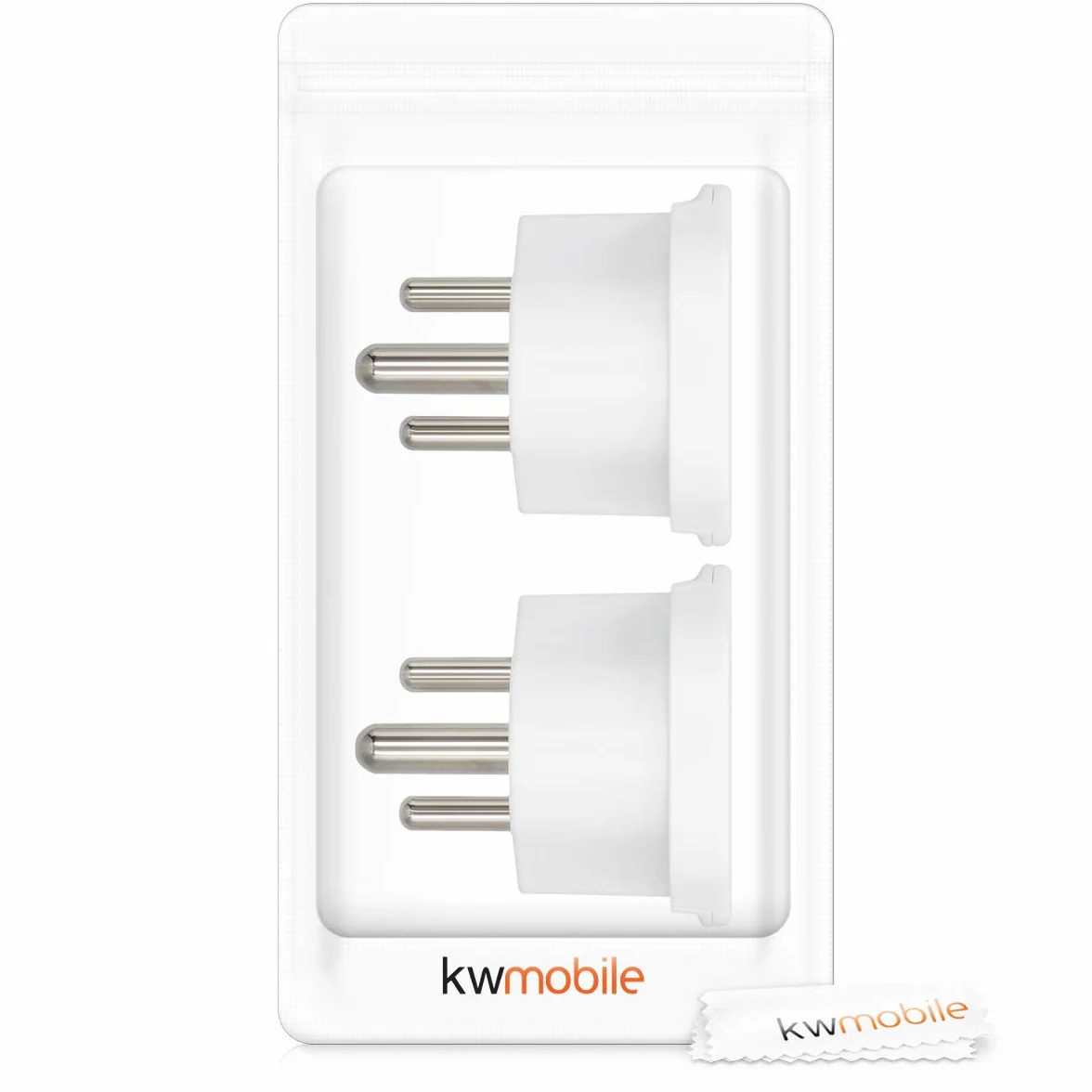 kwmobile 2 x adapter podróżny typu D - 2x uniwersalny adapter wtykowy - złącze India Sri Lanka - Złącza wtykowe białe