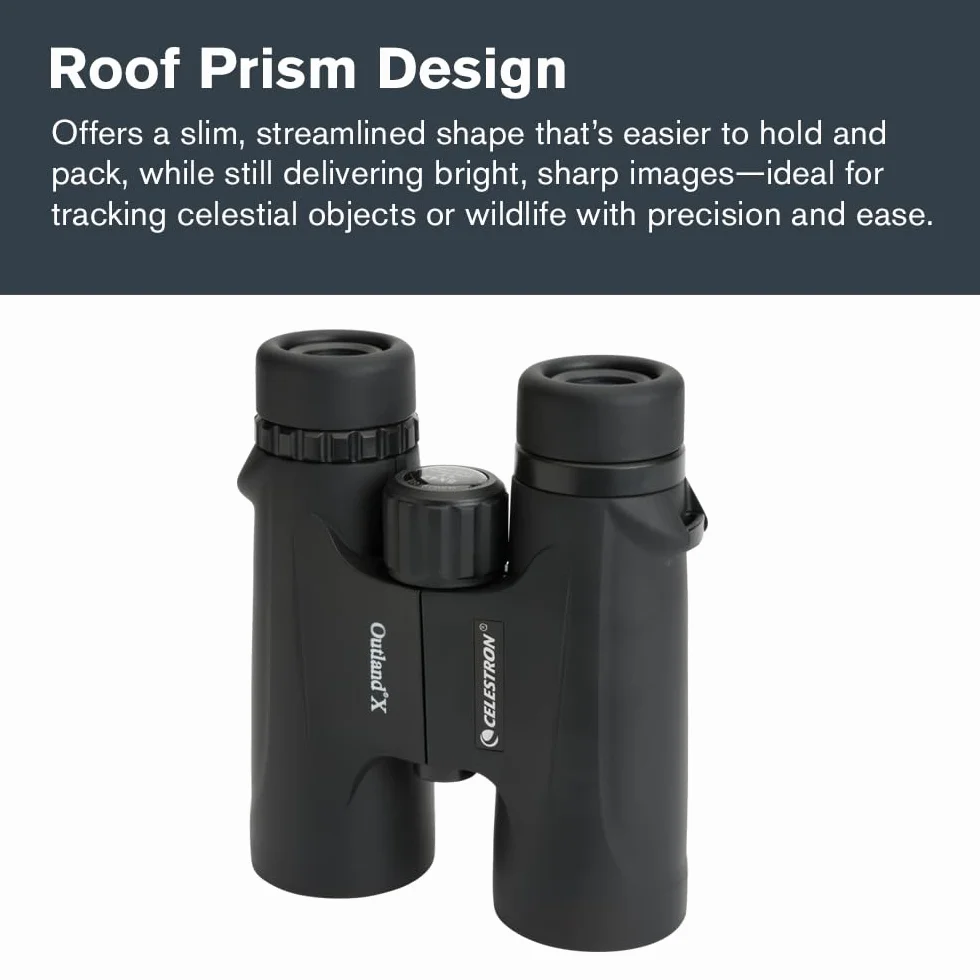 Celestron 71346 Outland X 8x42 Roof Prism Binoculars, Black