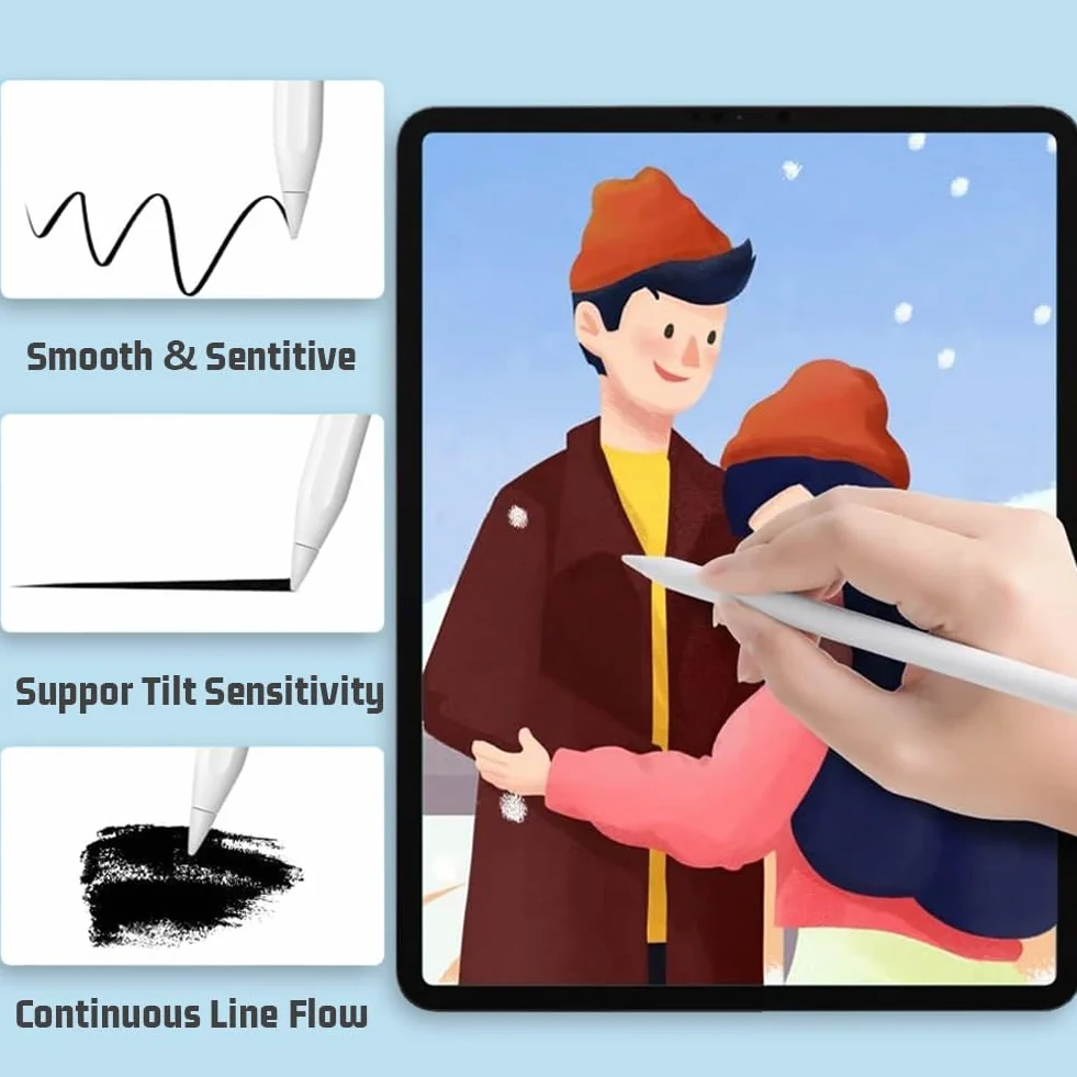 flintronic Wkłady do Apple Pencil Kompatybilne z iPad Pro, 6-pak zamiennych końcówek 1. i 2. generacji