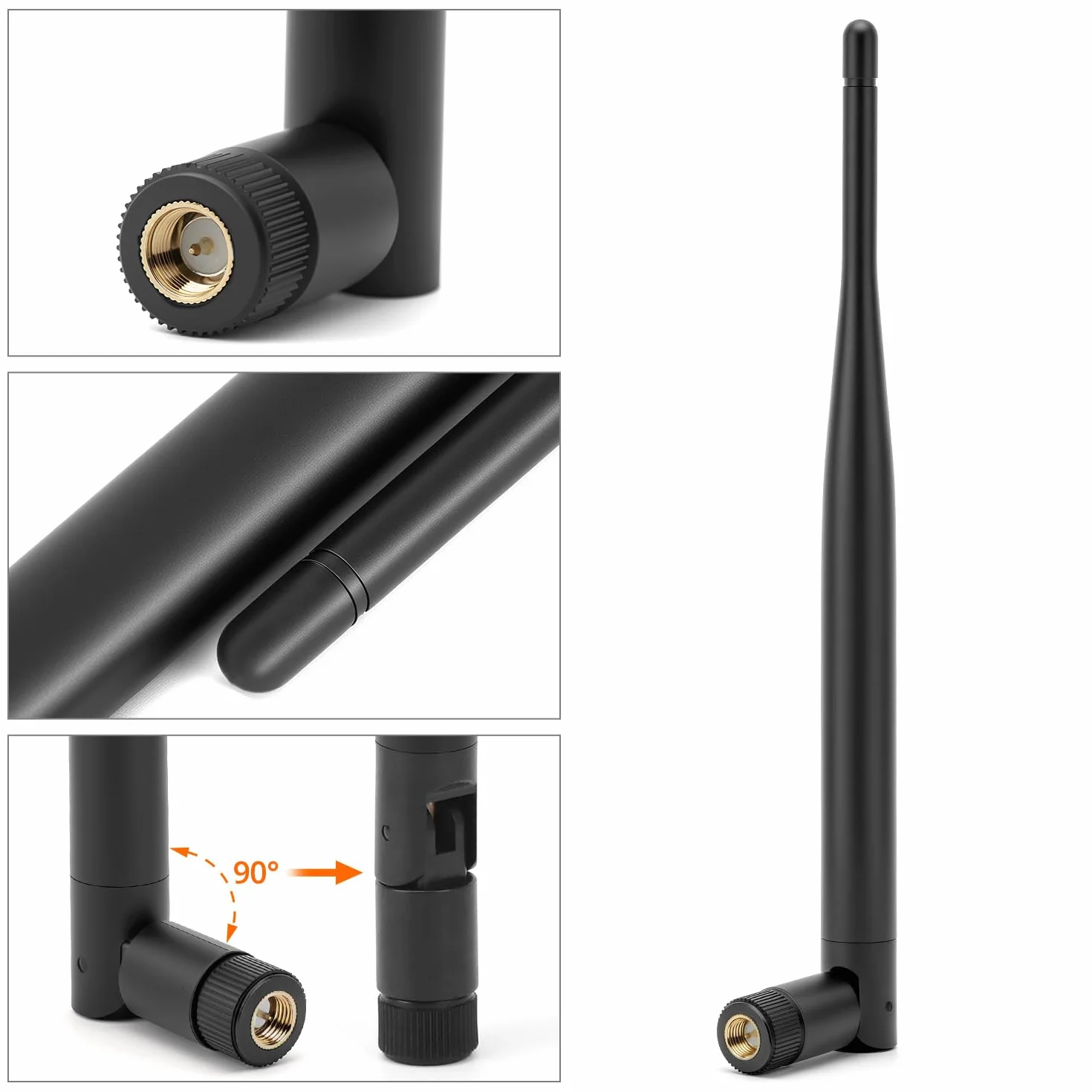 QWORK 2 sztuki 868mhz antena dookólna ze złączem SMA, pochylana i obrotowa