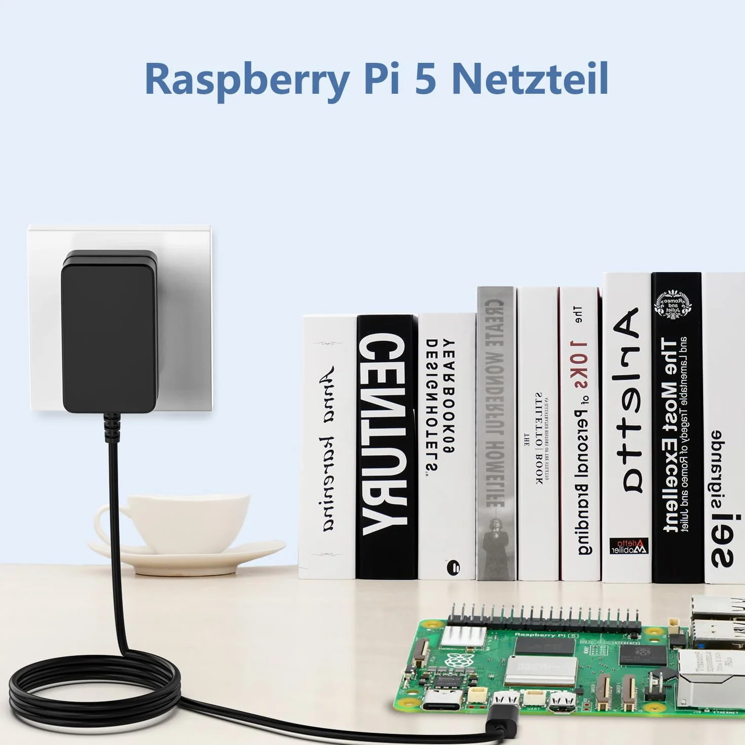 5,1 V 5 A Raspberry Pi 5 zasilacz sieciowy 27 W USB C Power Supply, PD 27 W Power Adapter do Raspberry Pi 5 4 GB/8 GB