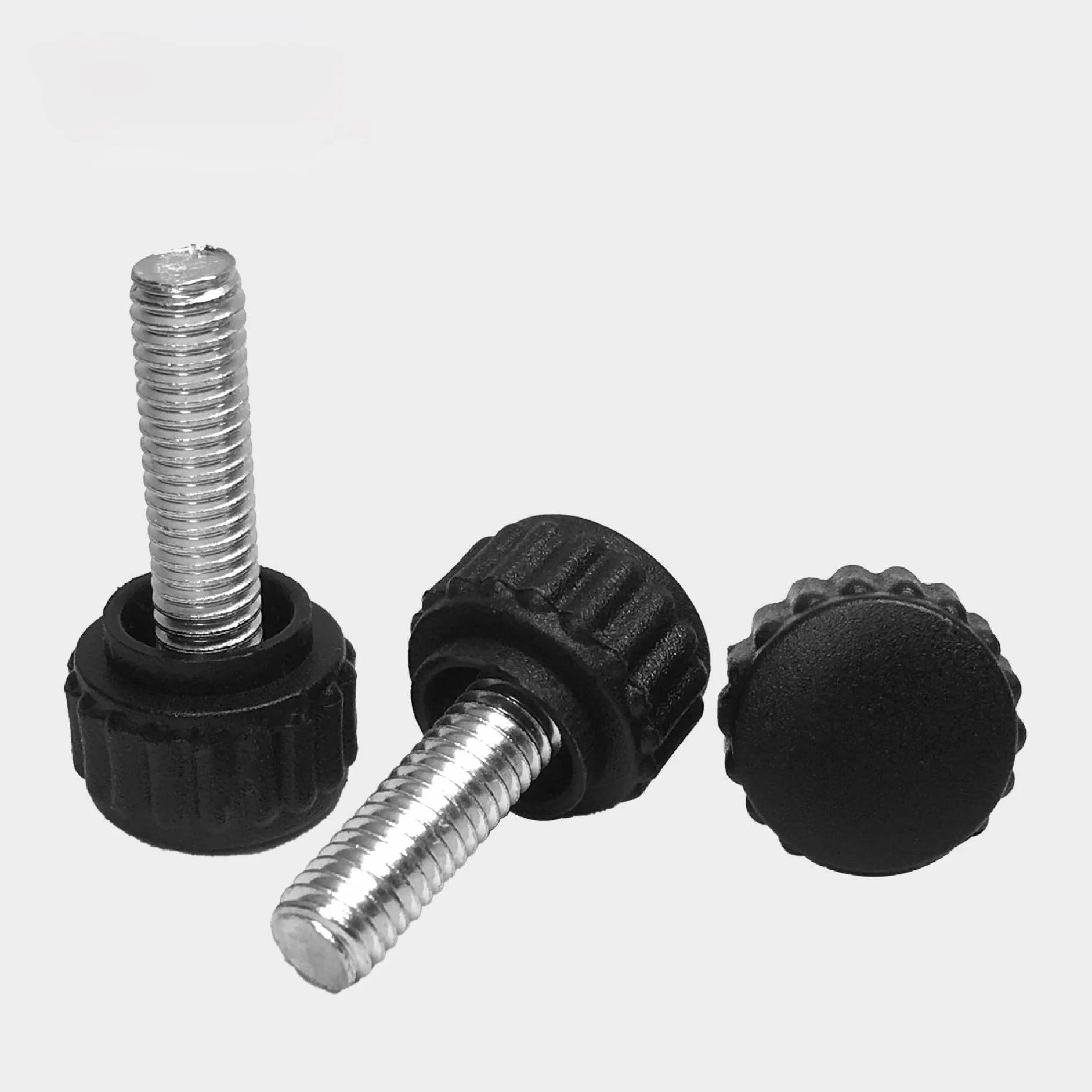 Śruby radełkowane, śruba radełkowana M4 x 10 mm, z gwintem, śruba z uchwytem okrągłym, śruba radełkowana do maszyn, z walizką do przechowywania, 20 sztuk