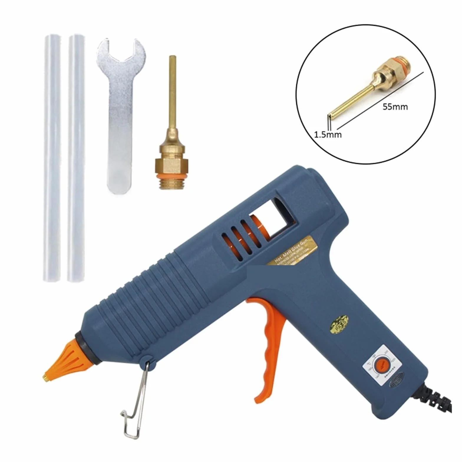 Pistolet Do Kleju Na GorąCo Pistolet Do Klejenia Na Gorąco 150W Pistolet Do Klejenia Z Regulacją Temperatury Długa Dysza Do Klejów W Sztyfcie 11mm Przemysłowe I Rękodzieło DIY Pistolet Do Klejenia Na
