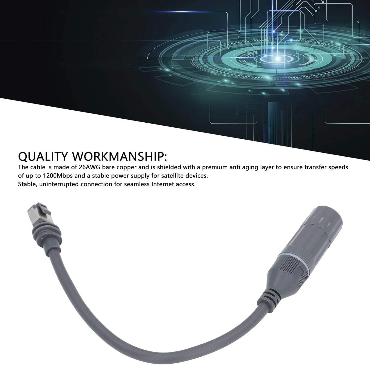 Kabel SPX na RJ45 Adapter do Gen 3, Rectangular Satellite Gen3 V3 Zamienny Adapter do Kabla, Kabel RJ45 Adaptery Złącze żeńskie do Anteny Gen3