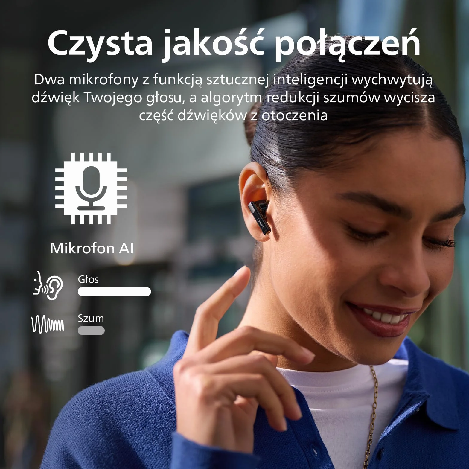Philips TAT2520BK Słuchawki douszne True Wireless Bluetooth z redukcją szumów, czarne