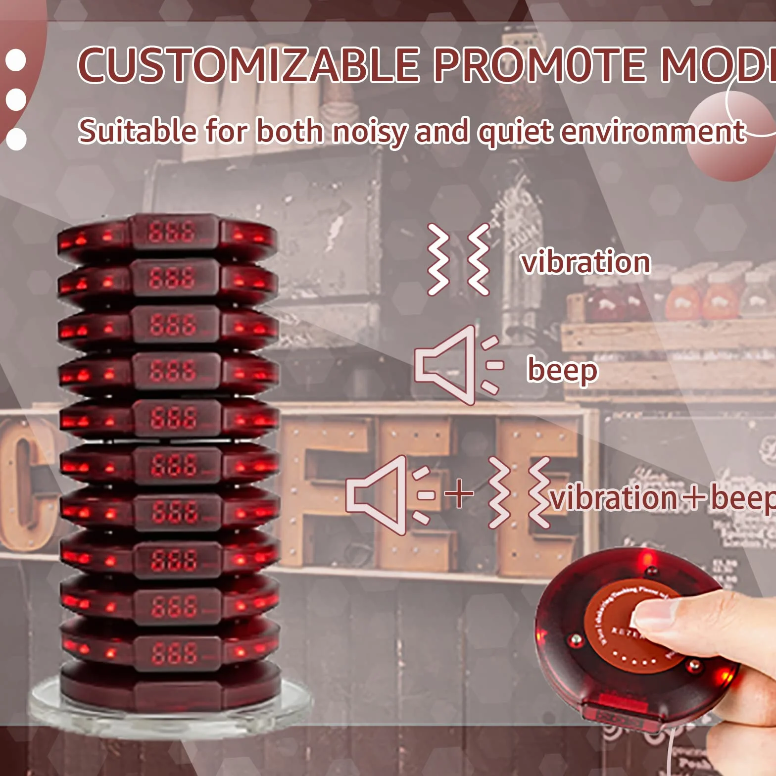 Retekess T119 System Przywoławczy Buzzer Pagera 400 mAh USB 3 Tryby Połączeń