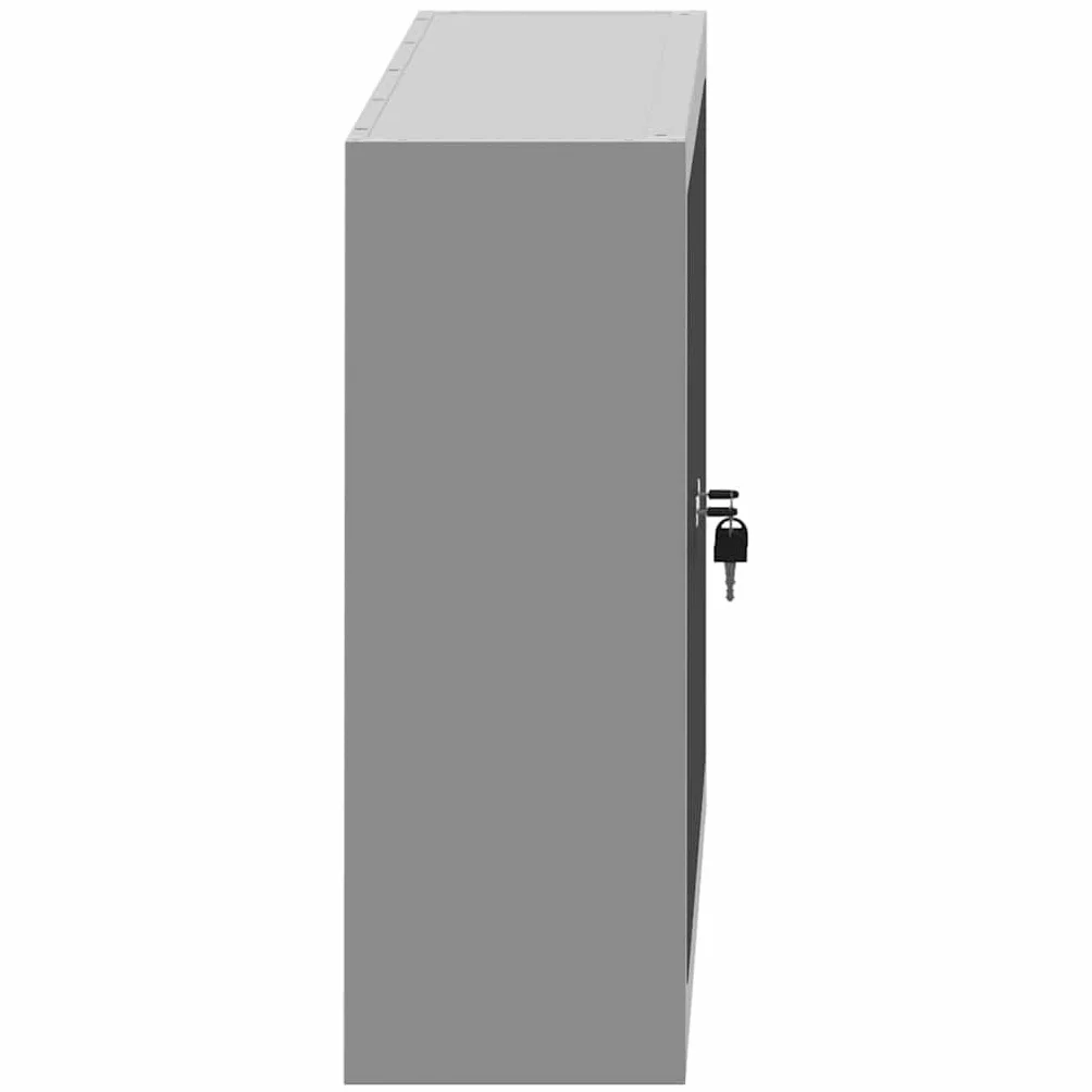 Szafka narzędziowa z regałem ze stali i materiału drewnopochodnego, czarno-szara, 100 x 20 x 55 cm, z 3 regulowanymi półkami i zamkiem na kamerę, do warsztatu, garażu i dla majsterkowiczów