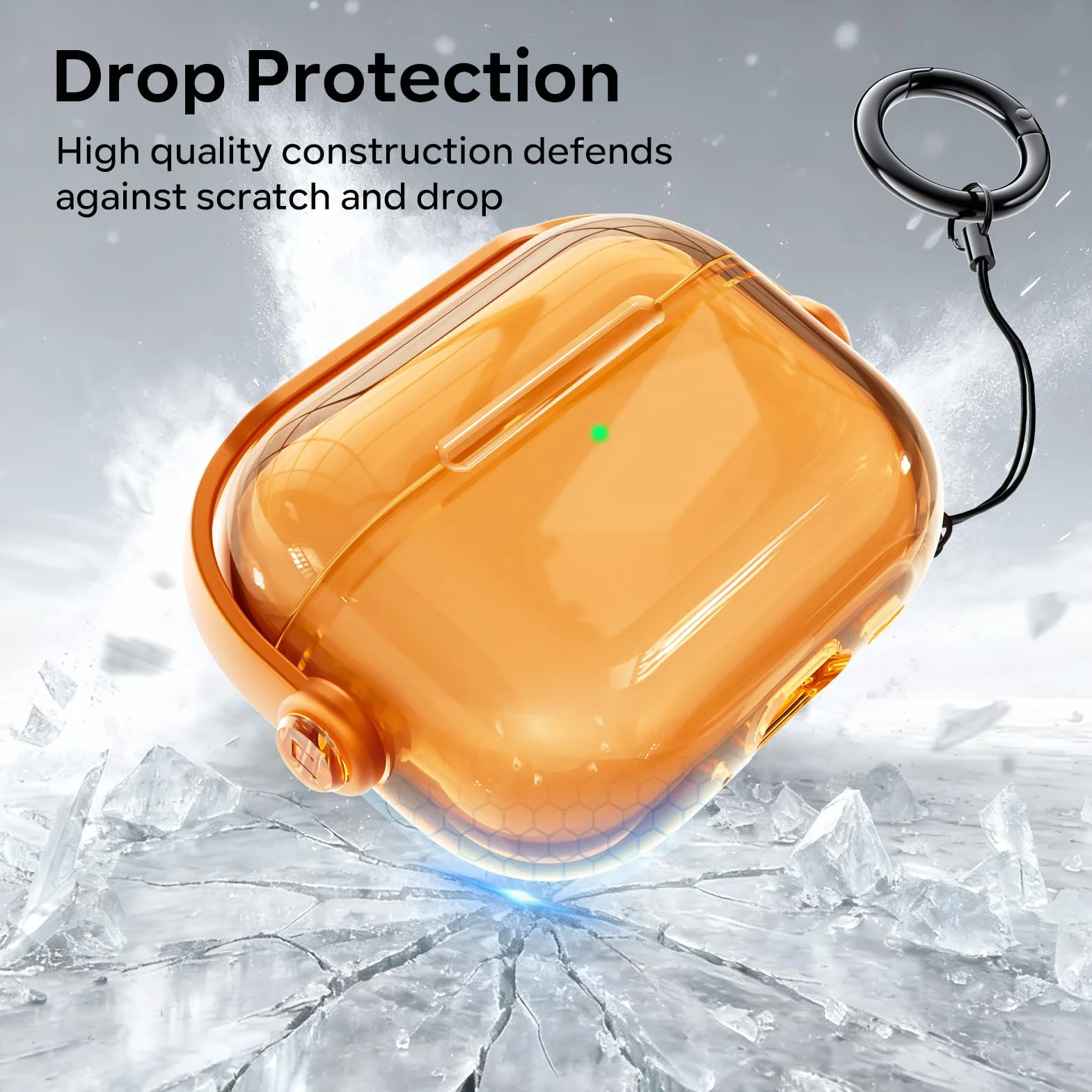 ACRONIX Etui ochronne TPU AirPods Pro 3 (2025) przezroczyste odporne na wstrząsy z klipsem